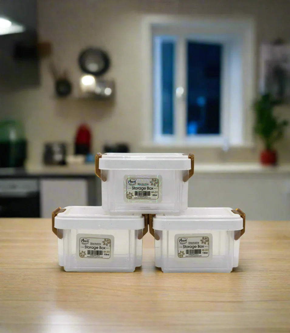 plastic storage box 130ml 3pc pak ah-231