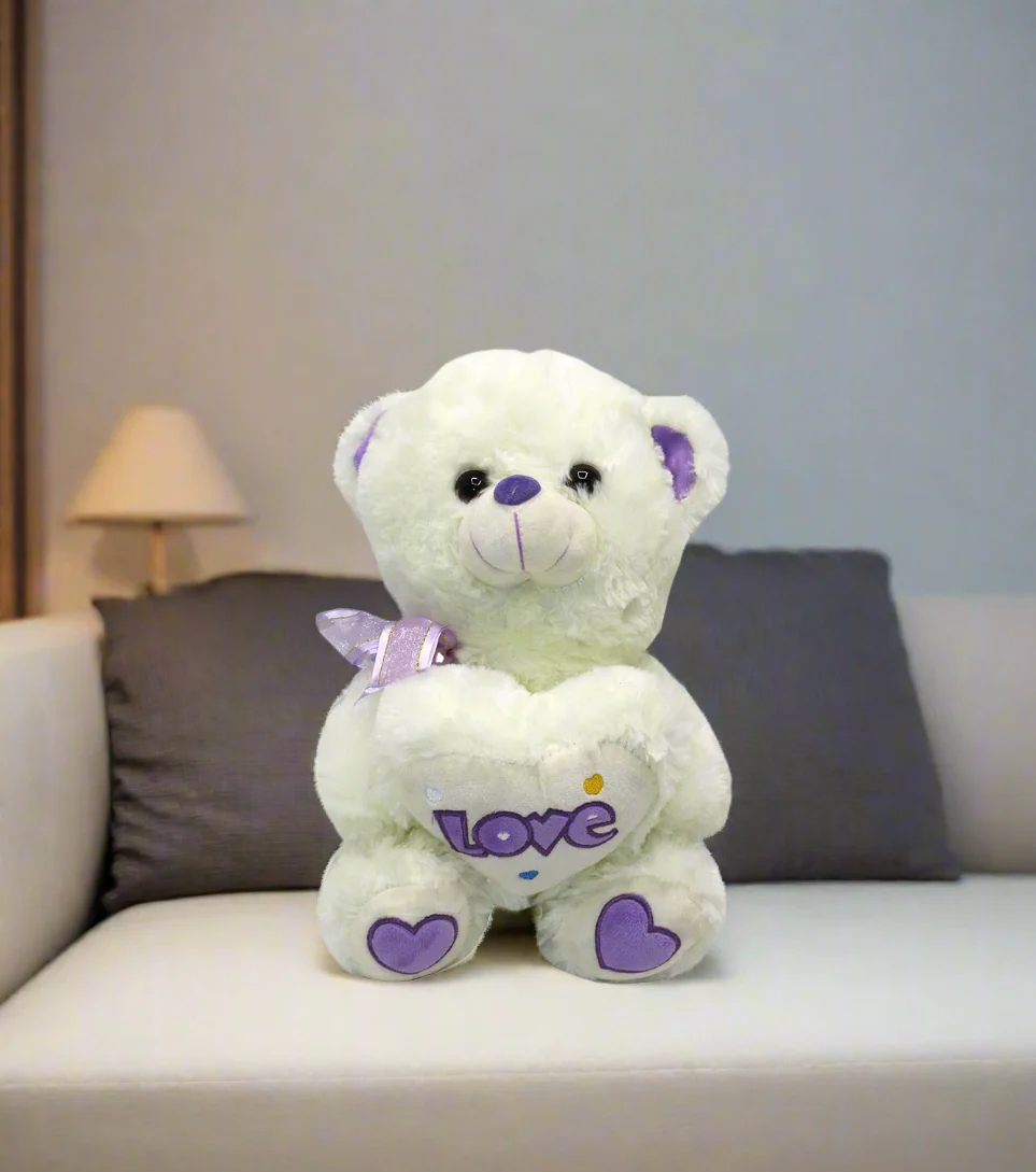 stuff bear heart 30cm happy birthday