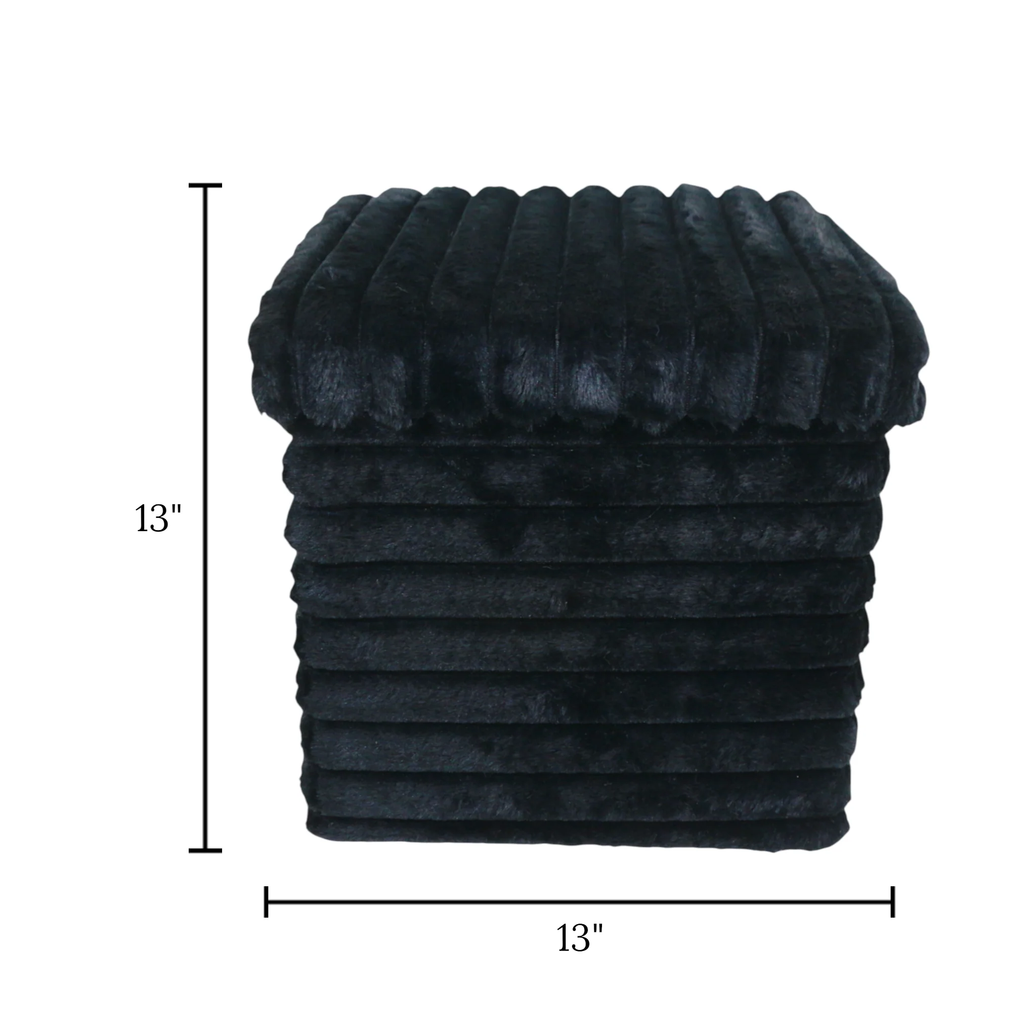 stuff stool square foldable & storage box black - Image 3