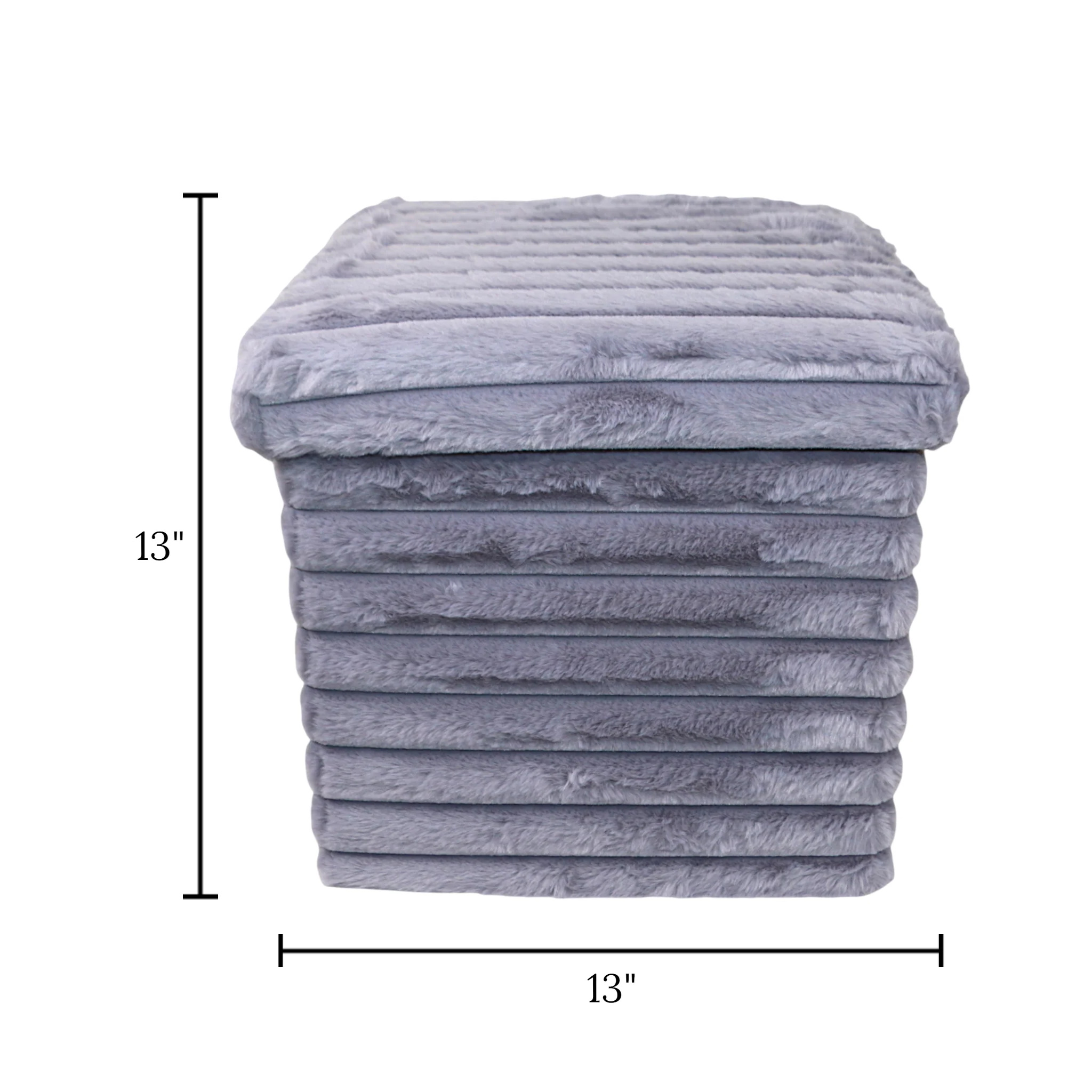 stuff stool square foldable & storage box grey - Image 3
