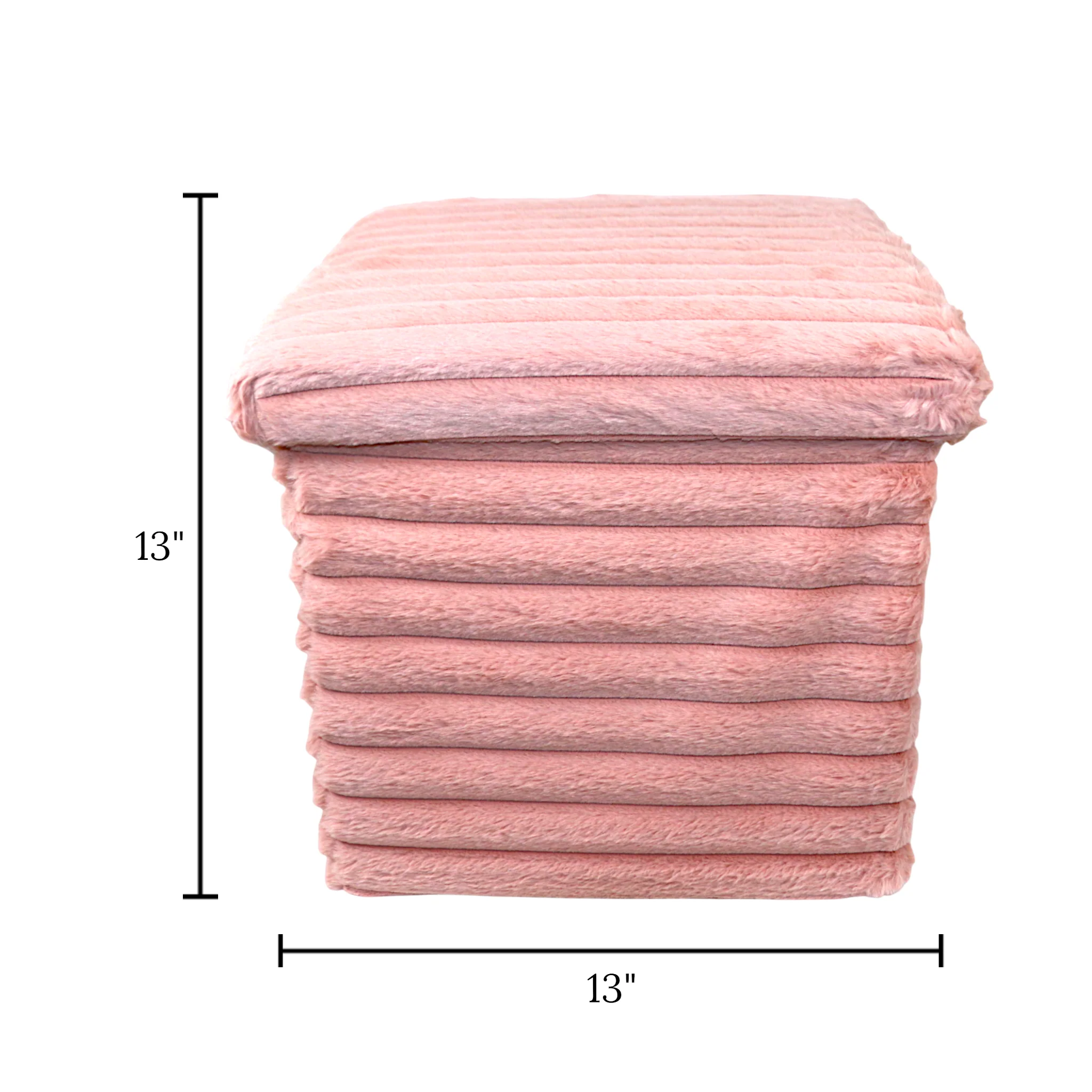 stuff stool square foldable & storage box pink - Image 3