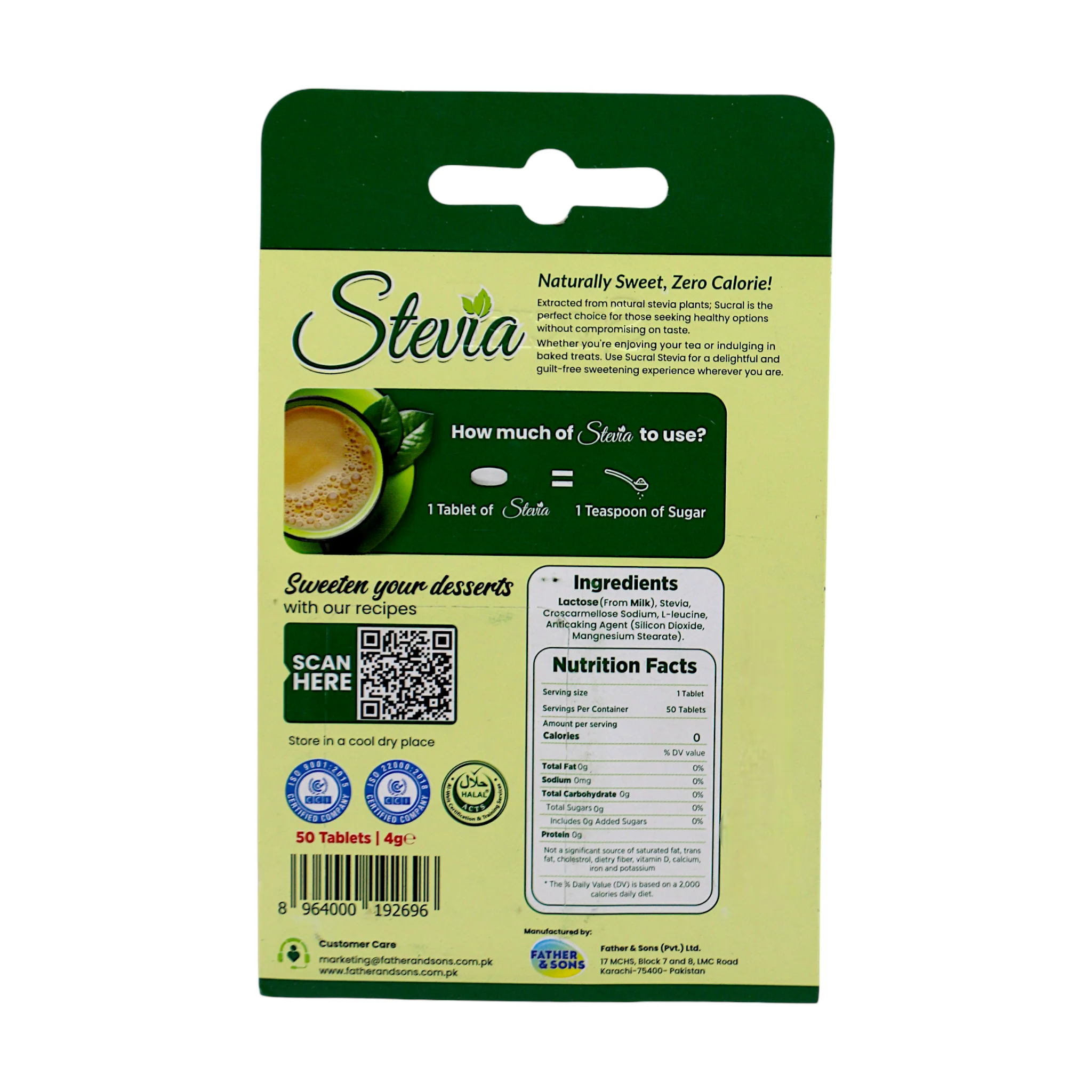 sucral stevia sweetener 50 tablets - Image 2
