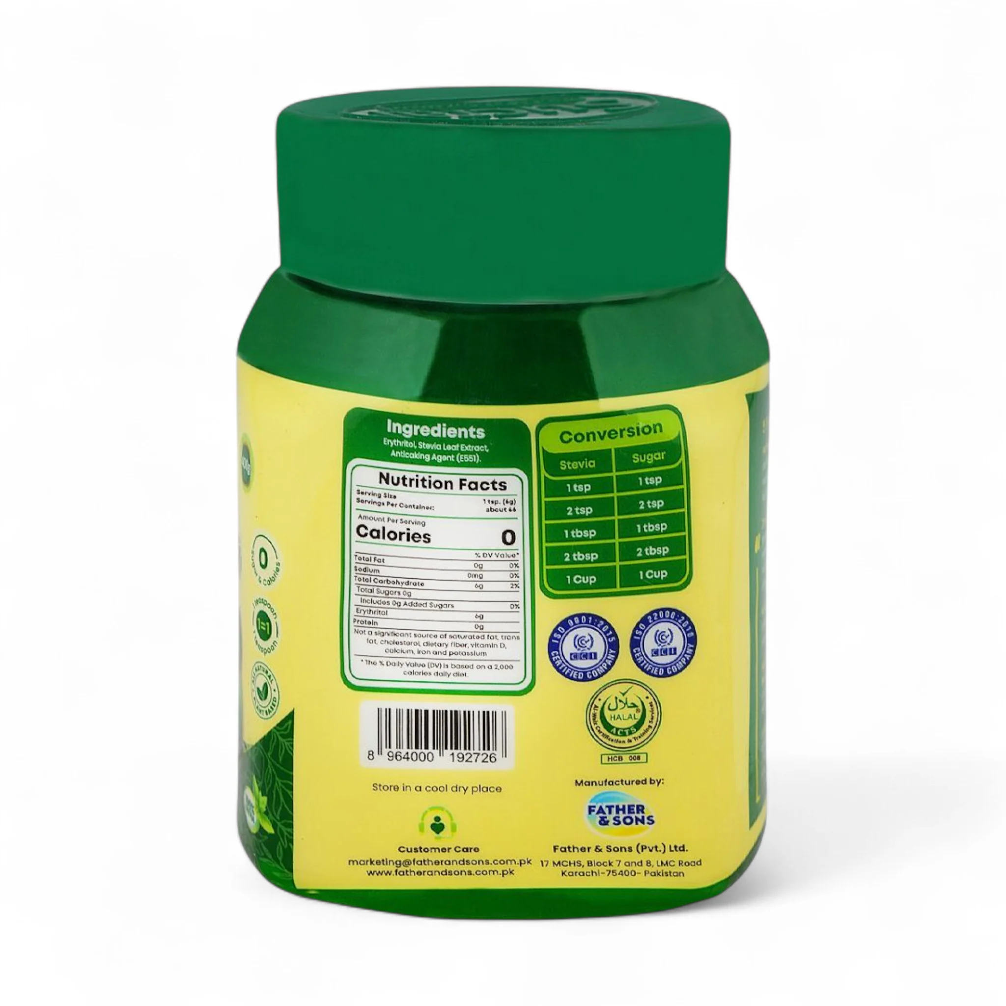 sucral stevia sweeteners zero calorie 400g jar - Image 2