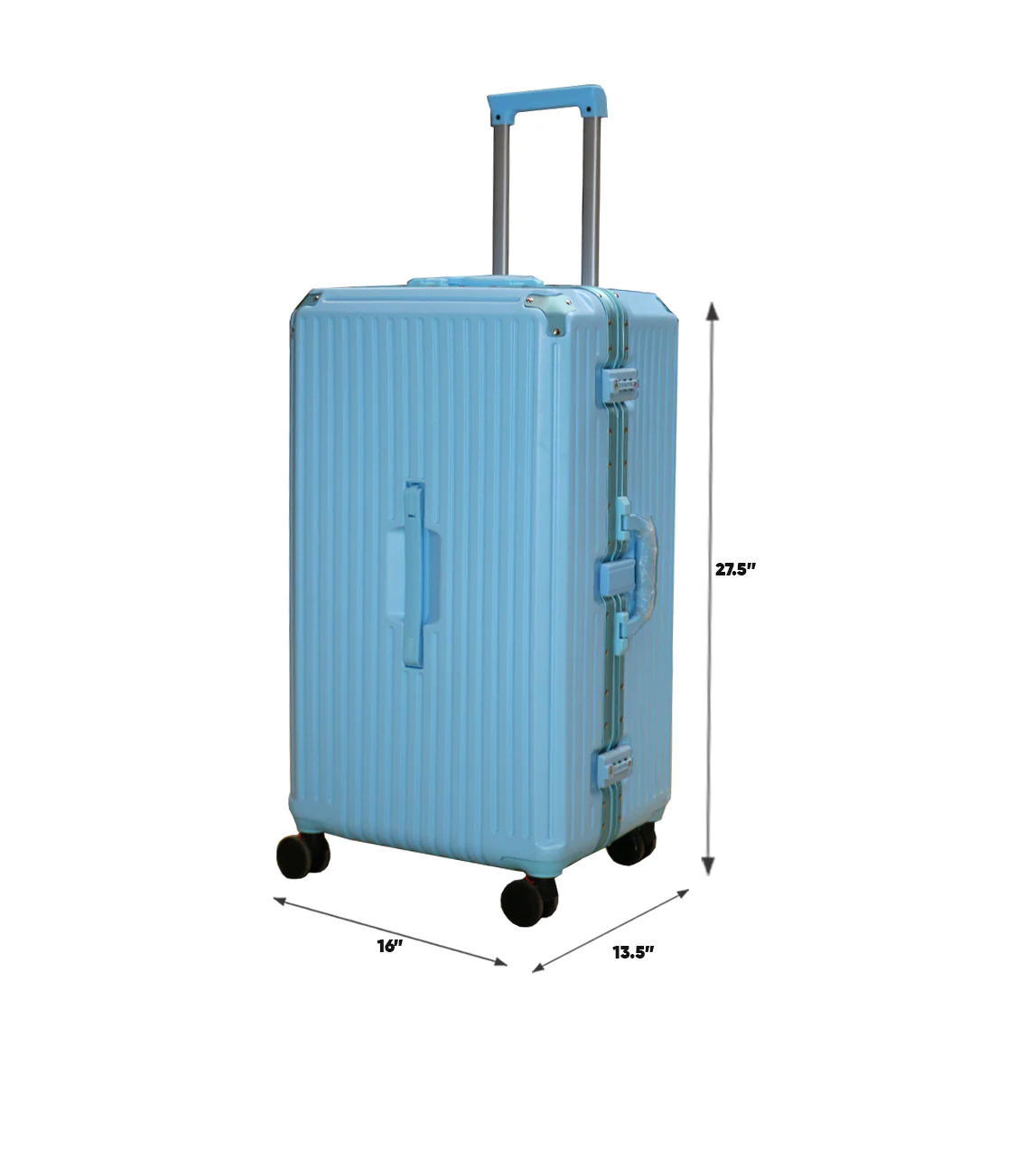 suitcase 3 handles usb & glass holder 25.5" china - Image 2