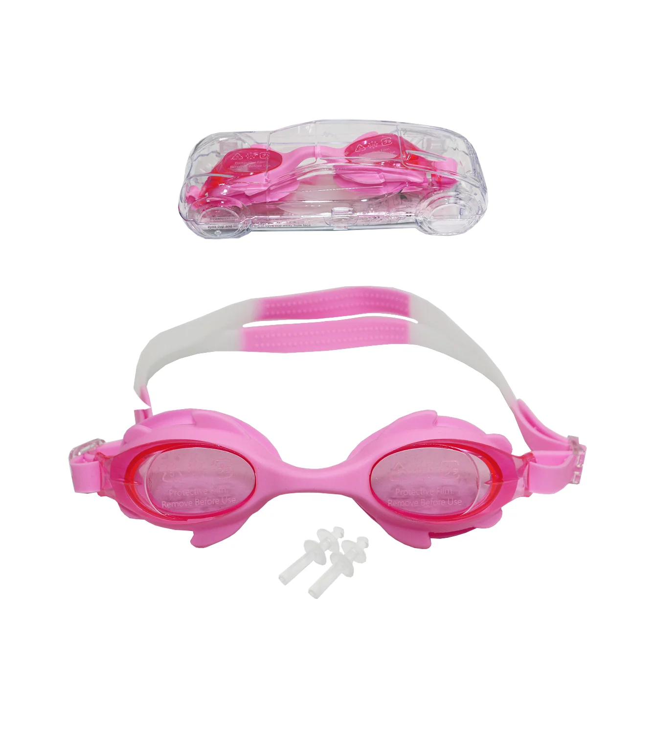 swimming goggles kids with ear plug car box ak5300