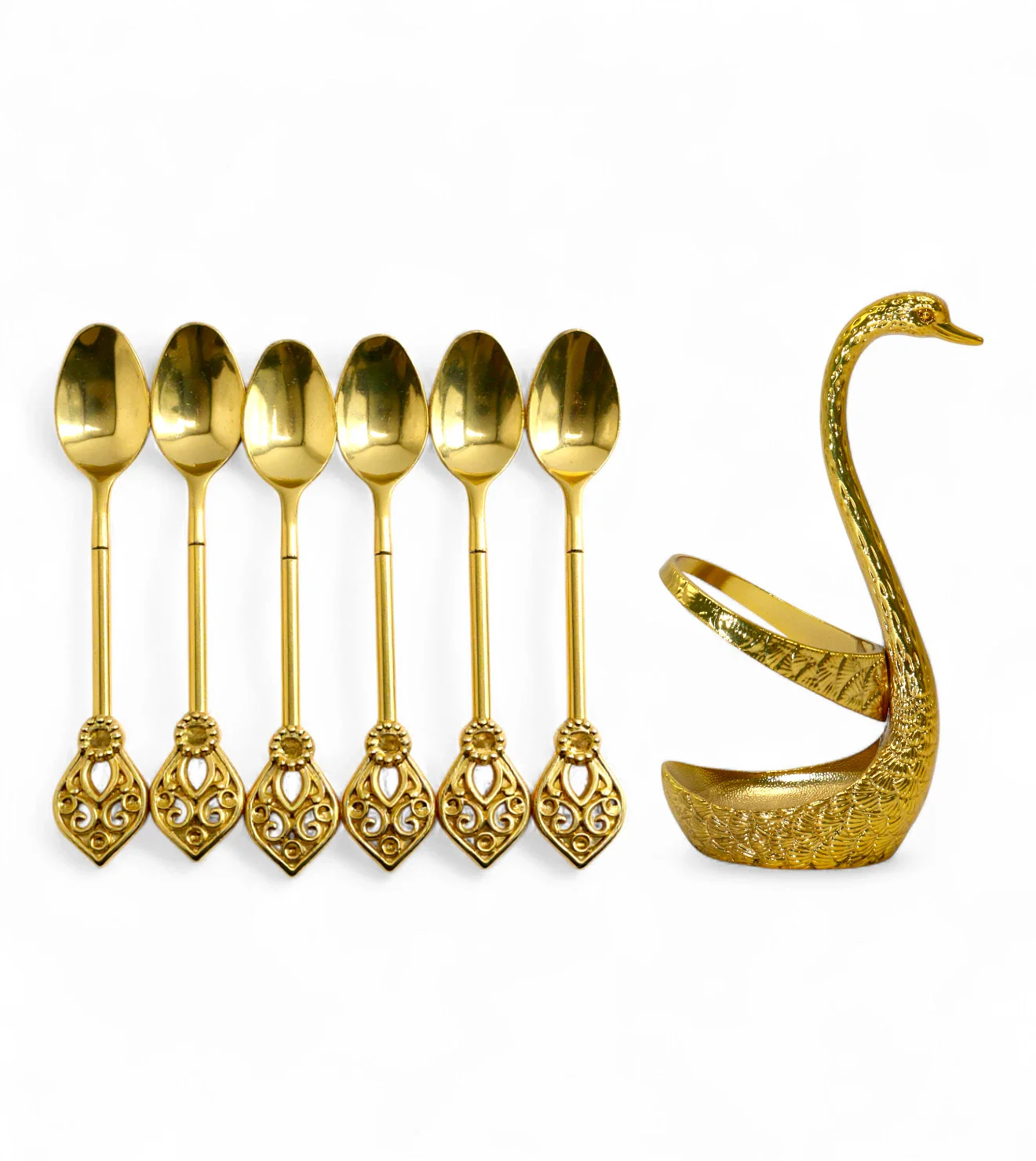 swan spoon set 6pc golden china - Image 2