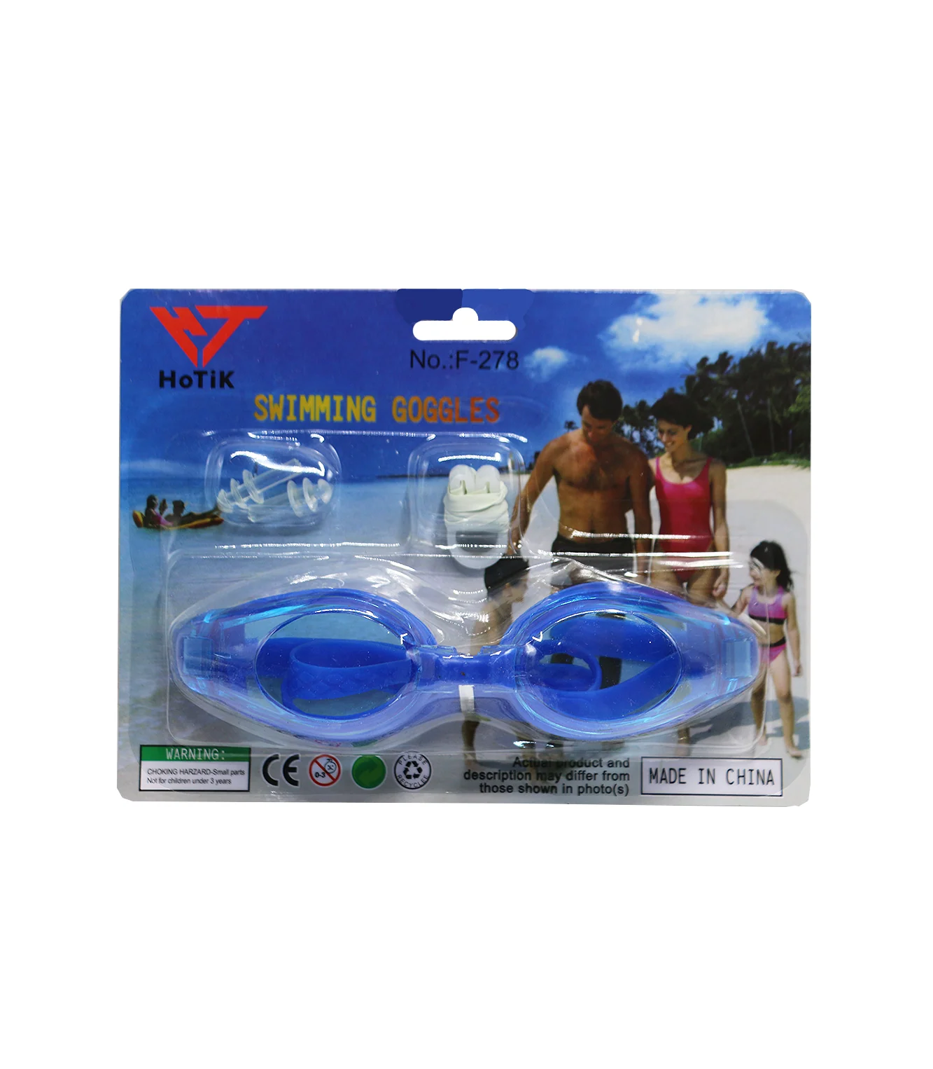 swimming goggles hotik with ear and nose plug card pack 278 - Image 2
