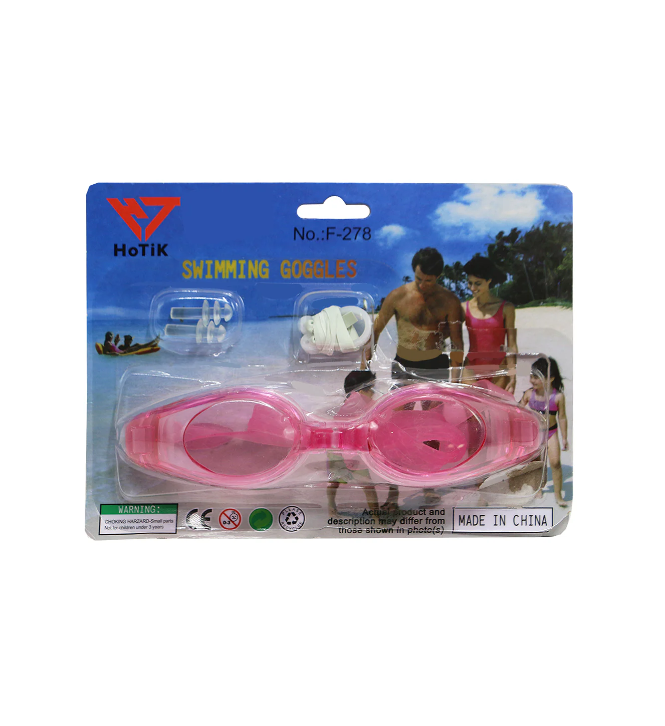 swimming goggles hotik with ear and nose plug card pack 278 - Image 3