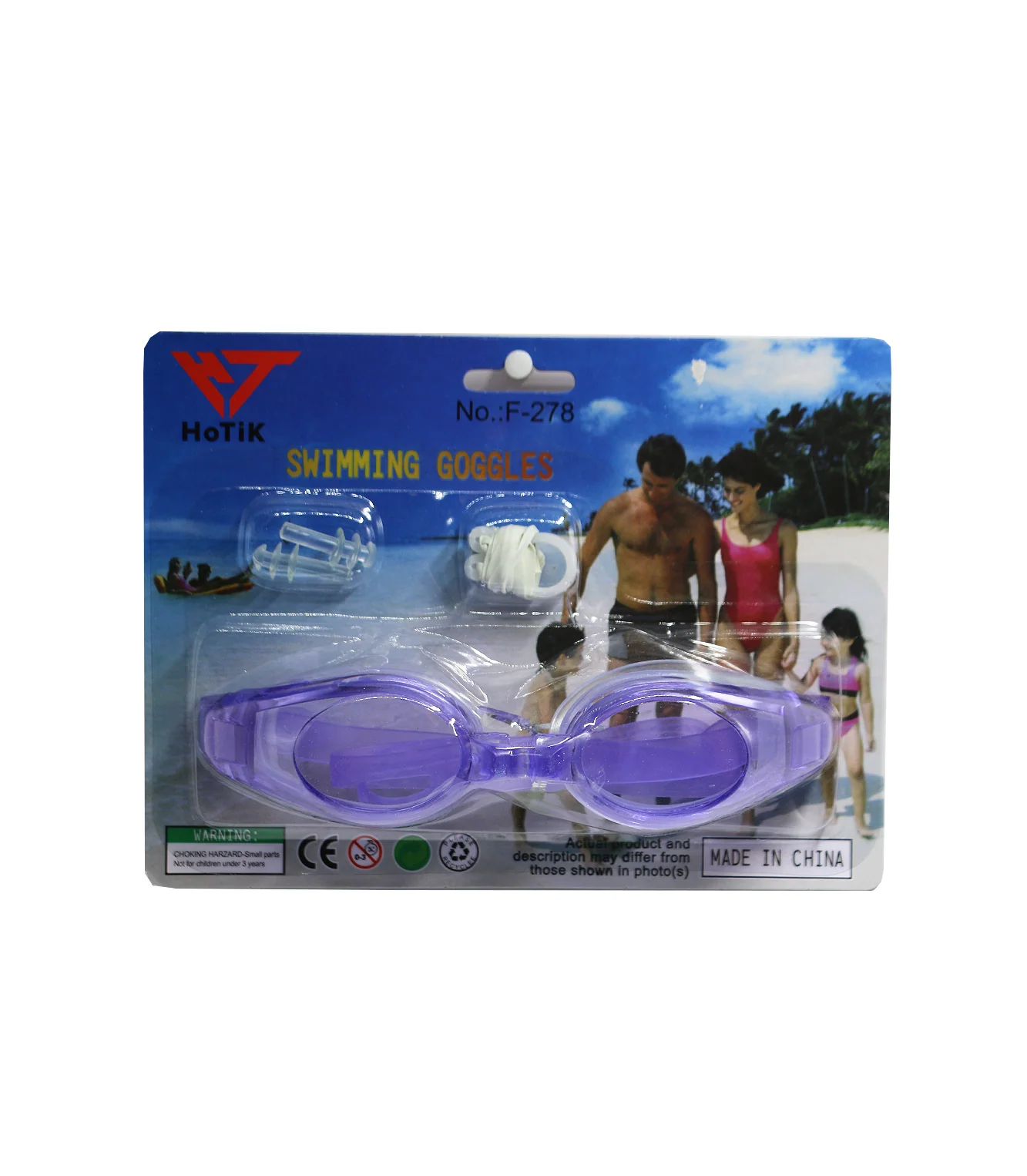 swimming goggles hotik with ear and nose plug card pack 278 - Image 4
