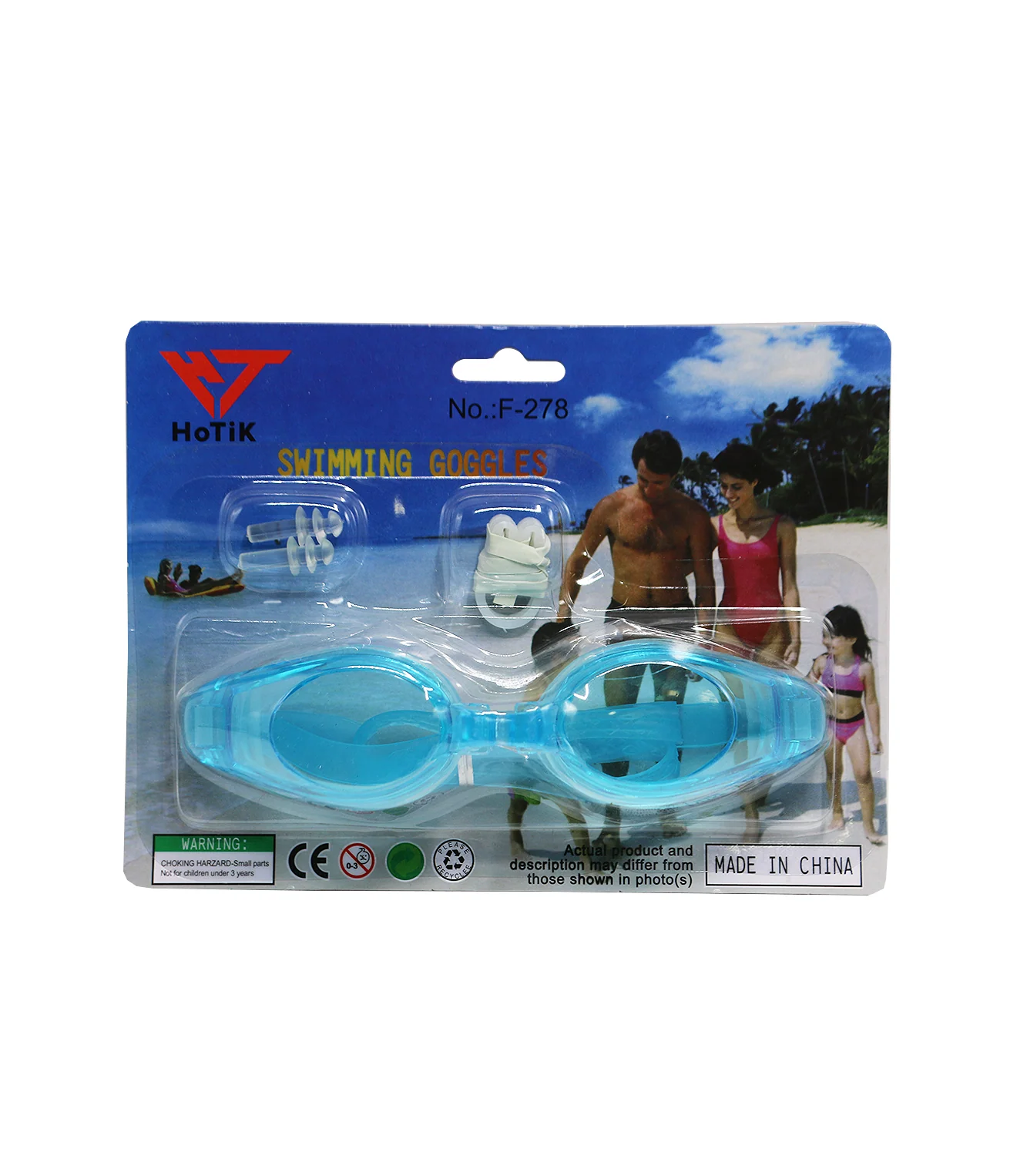 swimming goggles hotik with ear and nose plug card pack 278 - Image 5