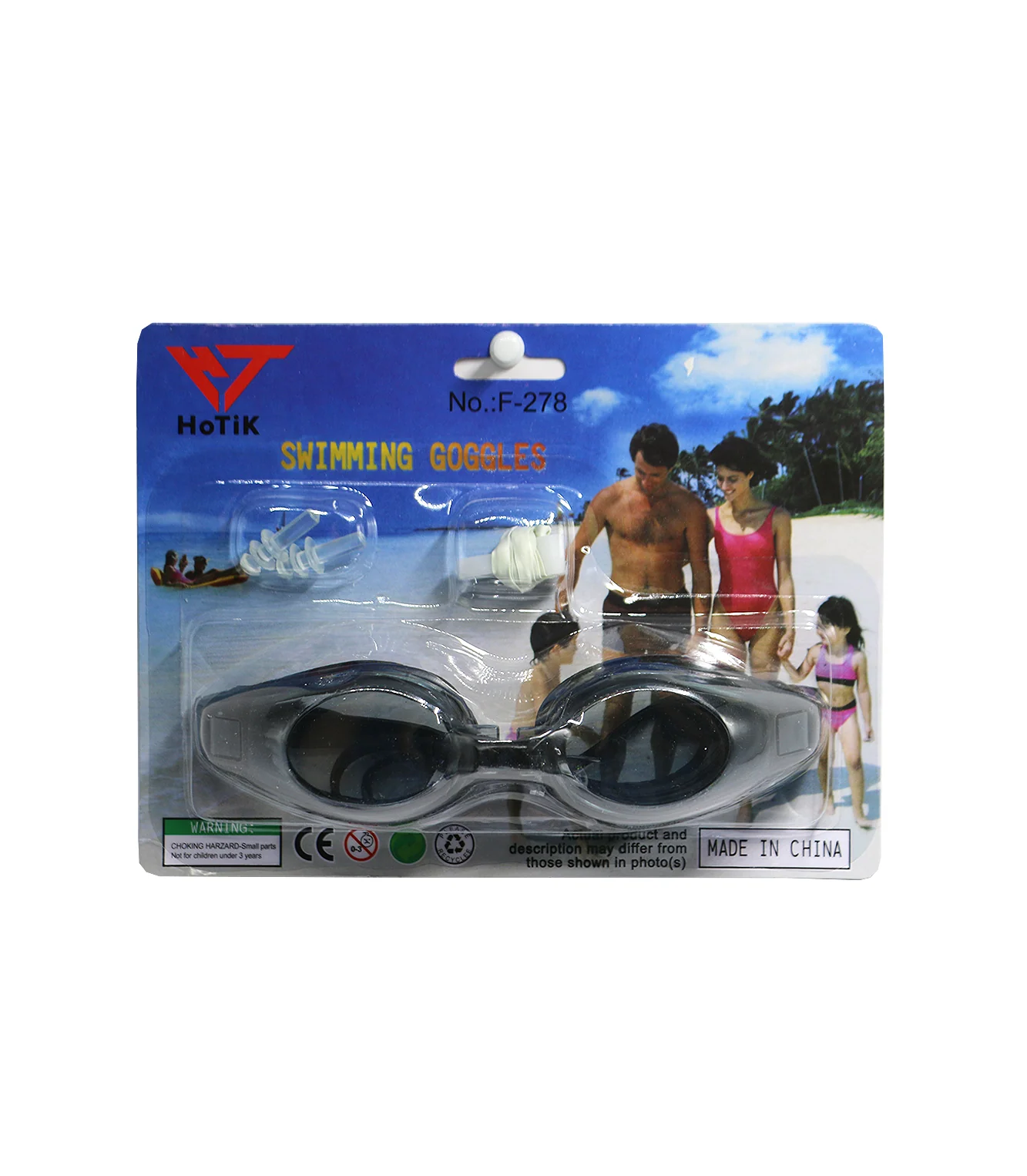 swimming goggles hotik with ear and nose plug card pack 278 - Image 6