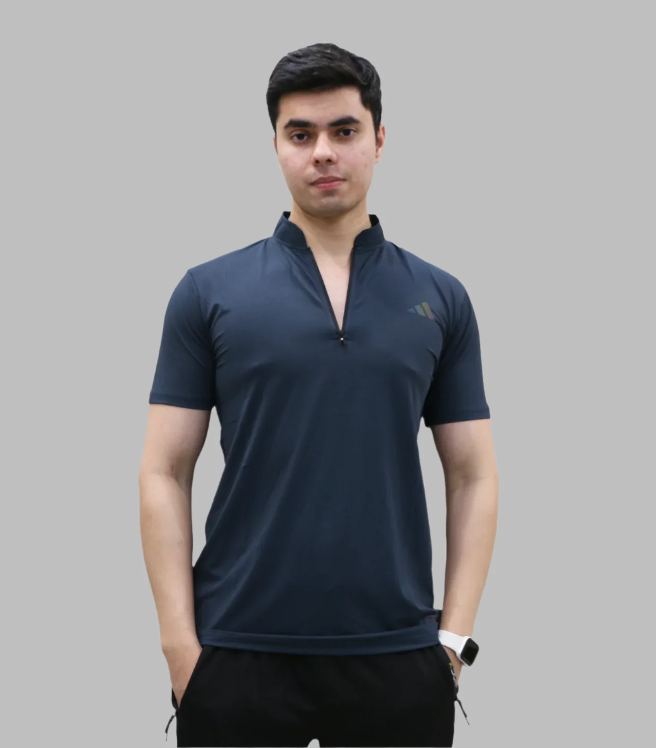 t shirt half sleeve adidas dark grey f634 - Image 2