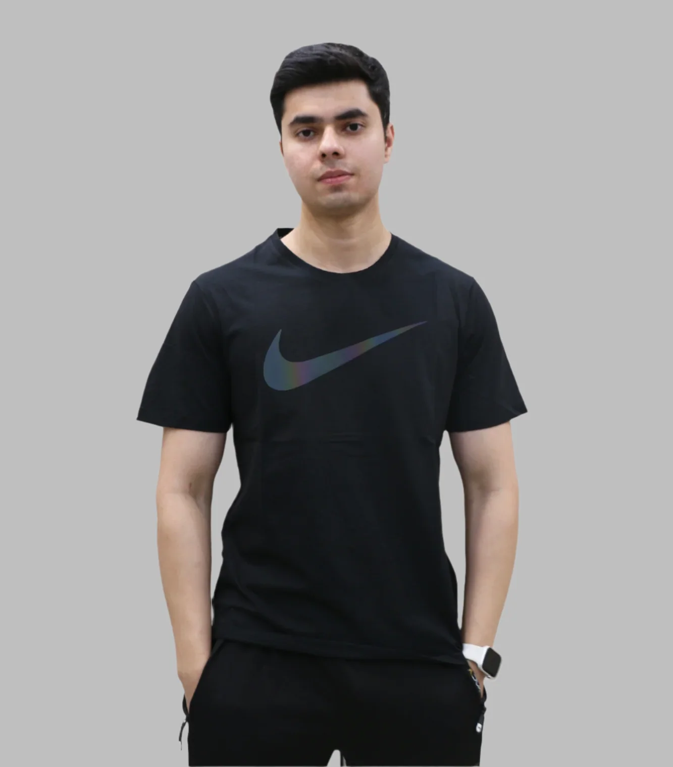 t shirt half sleeve dri fit nike black l-947 - Image 2