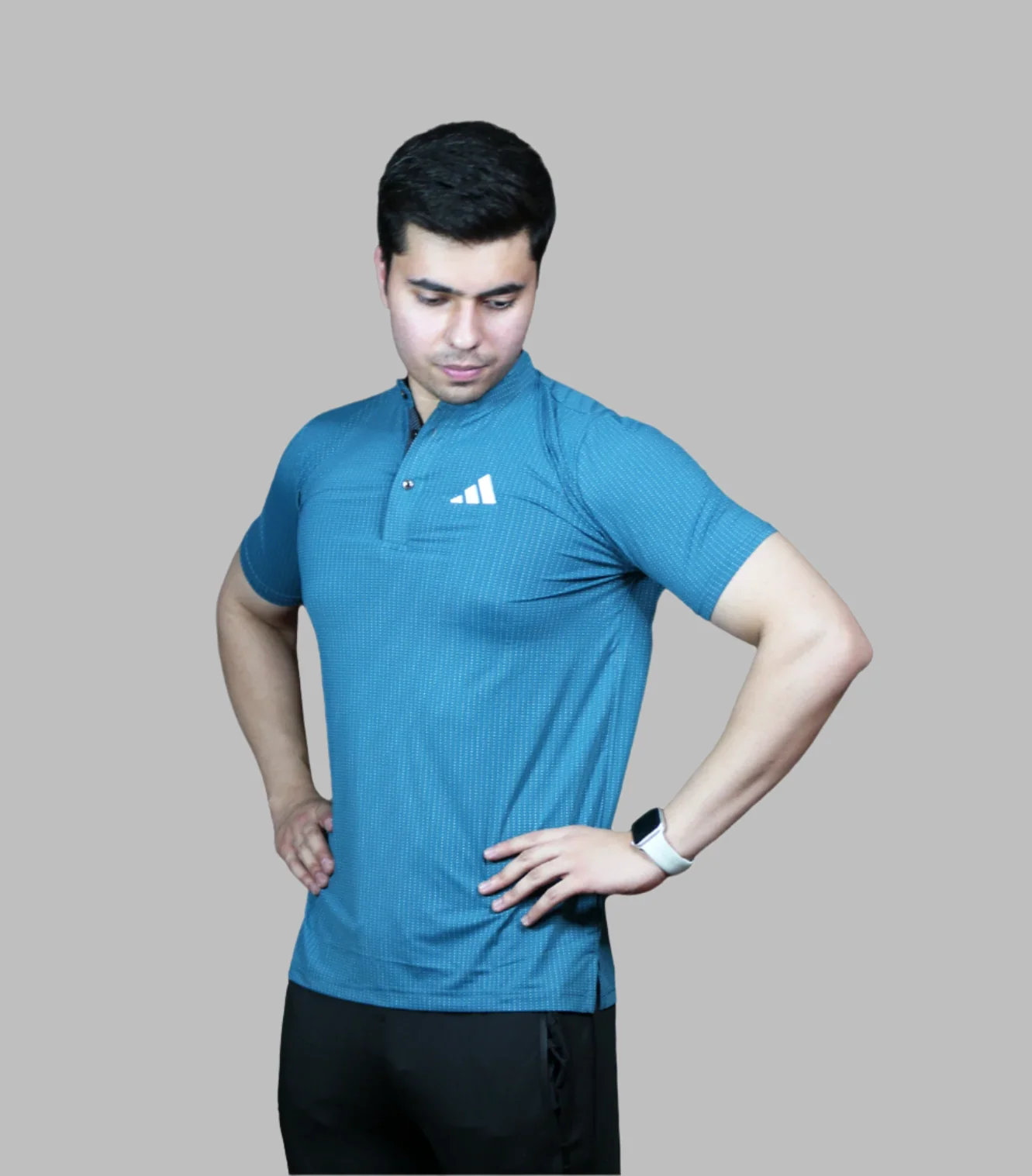 t shirt half sleeves adidas zinc with white dots - Image 2