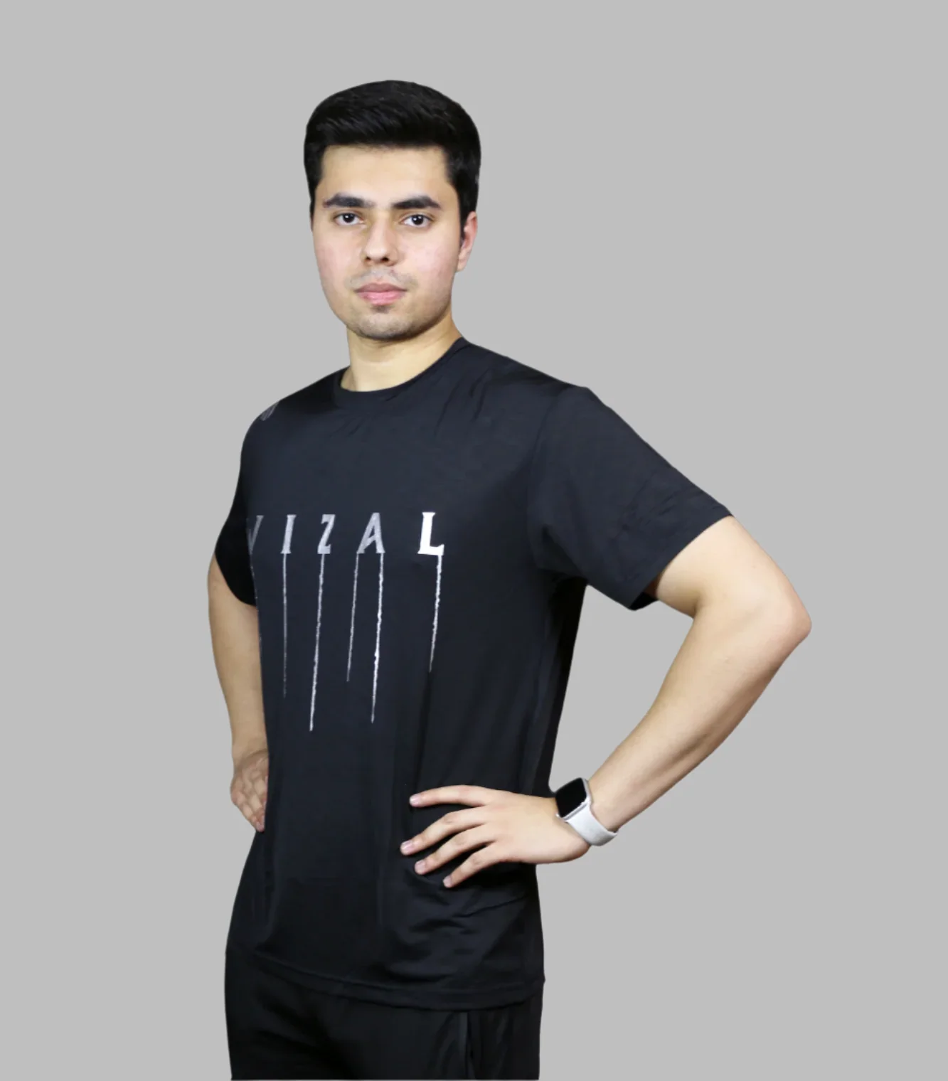 t shirt half sleeves wizal black 7014 - Image 2