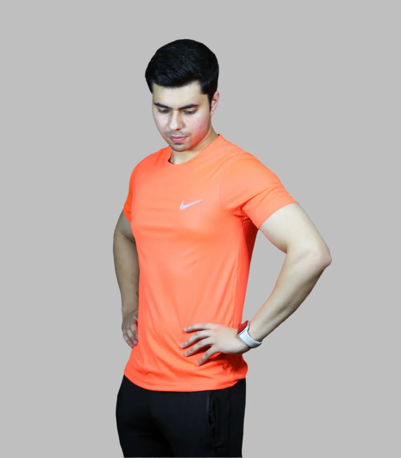 t shirt half sleeves nike orange 02 - Image 2