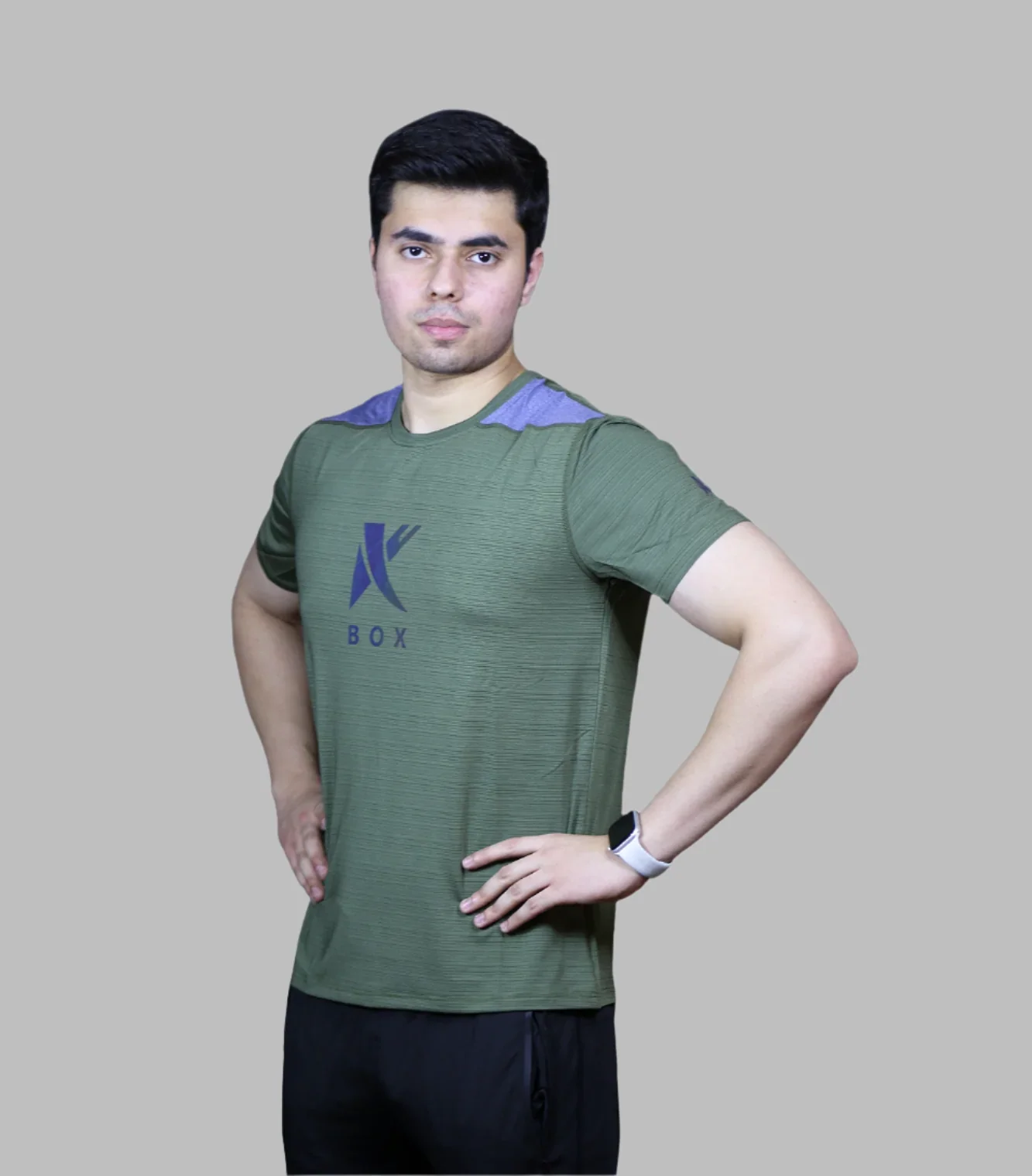 t shirt half sleeves pure terry k box dark green 2202 - Image 2