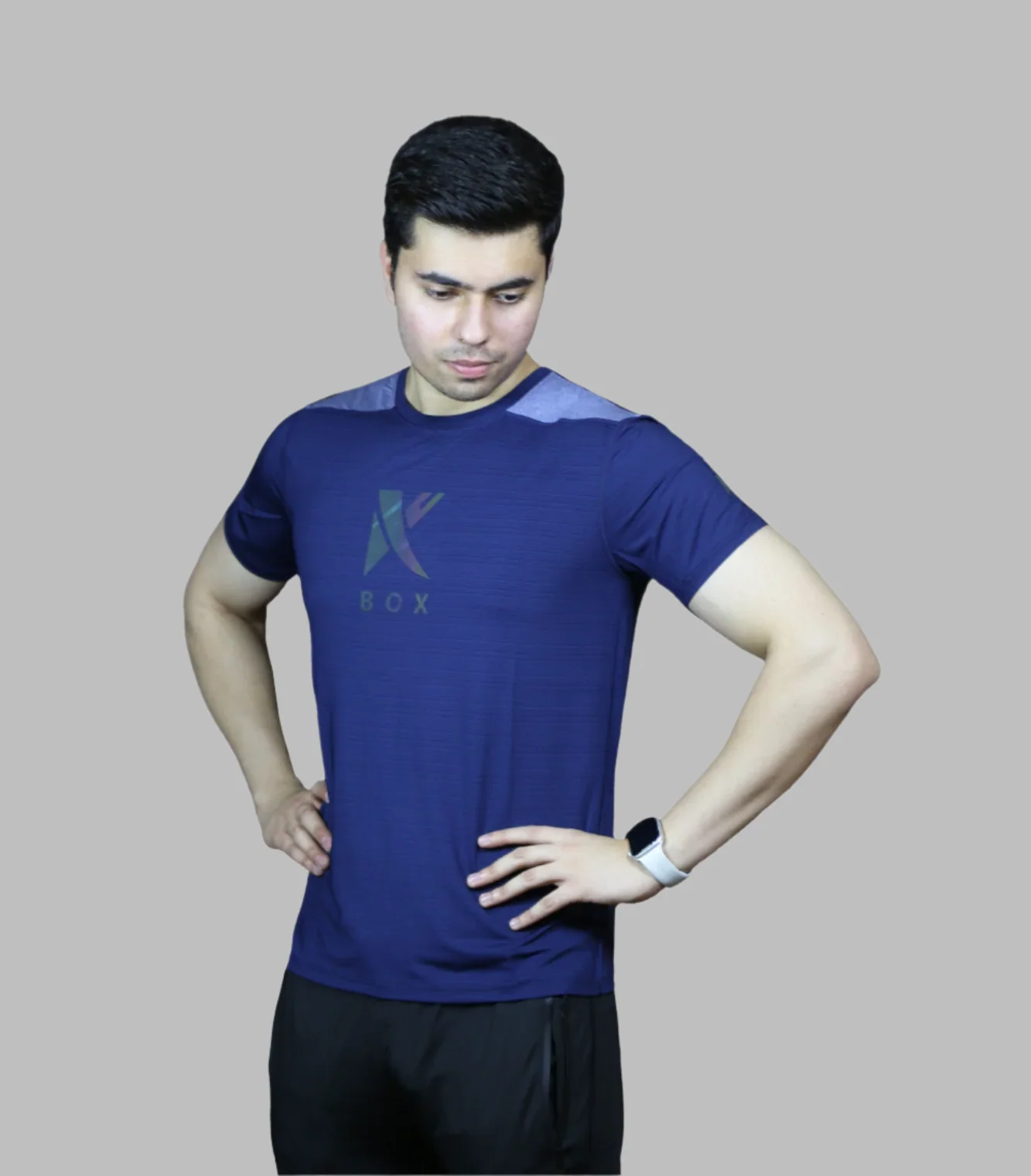 t shirt half sleeves pure terry k box navy blue 2202 - Image 2
