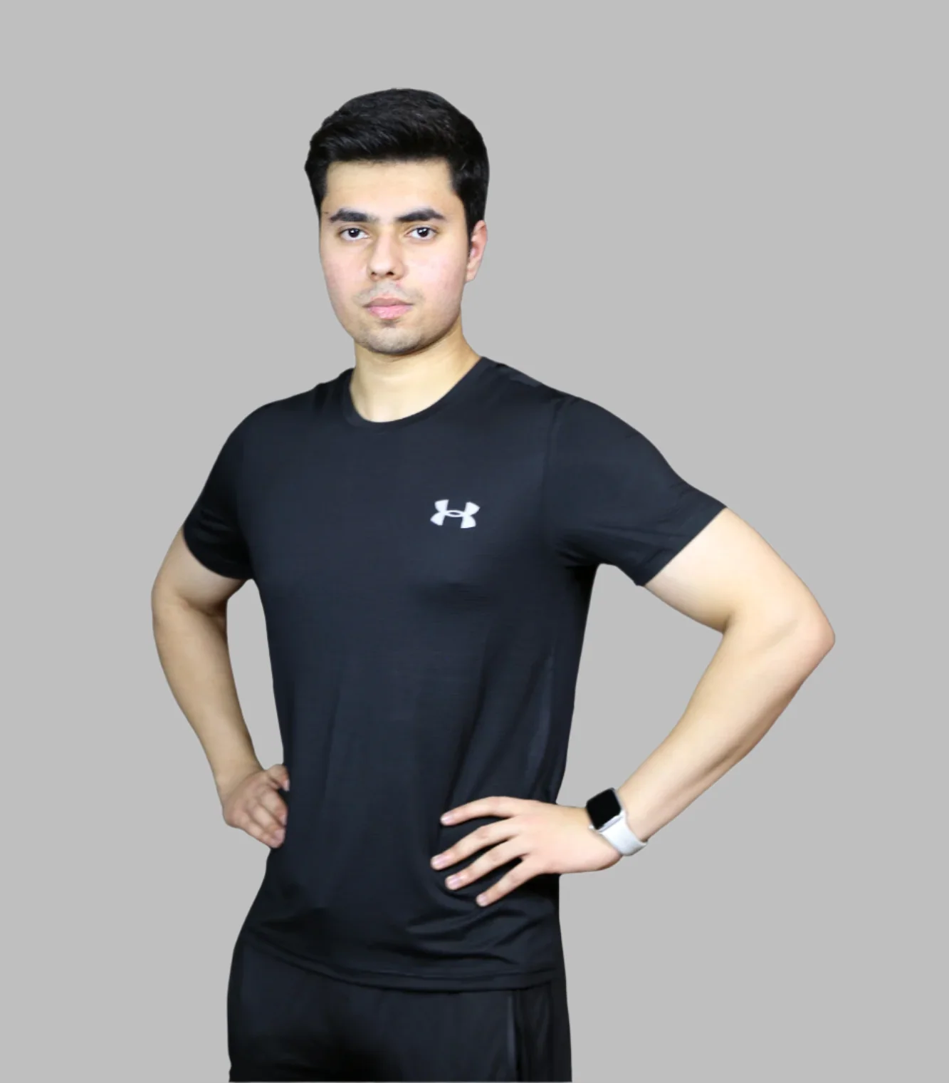 t shirt half sleeves under armour black 01 - Image 2