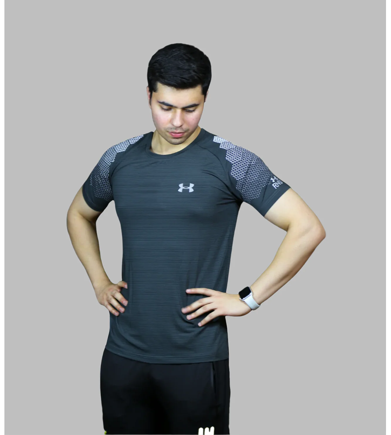 t shirt half sleeves under armour dark grey - Image 2