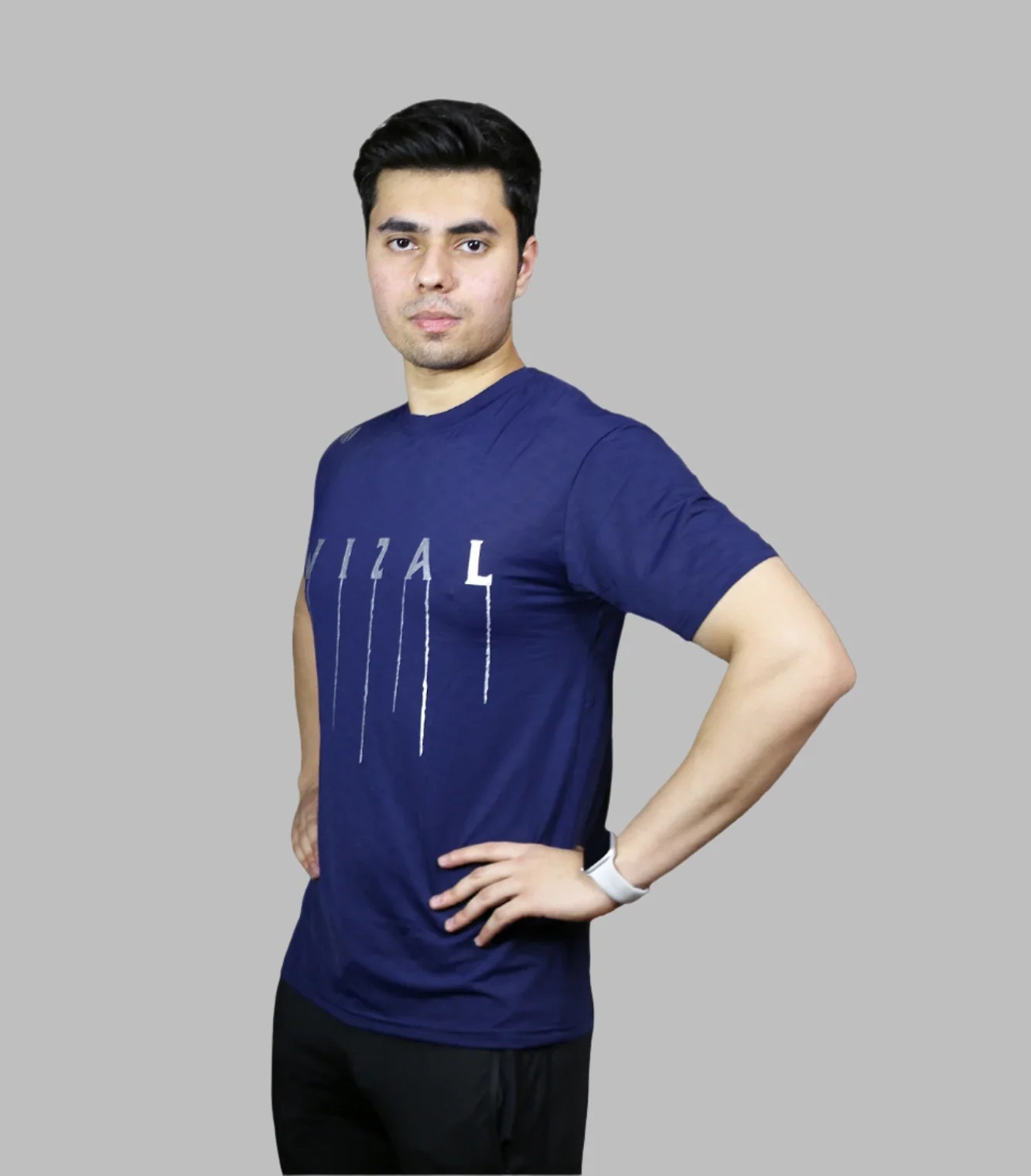 t shirt half sleeves wizal navy blue 7014 - Image 2