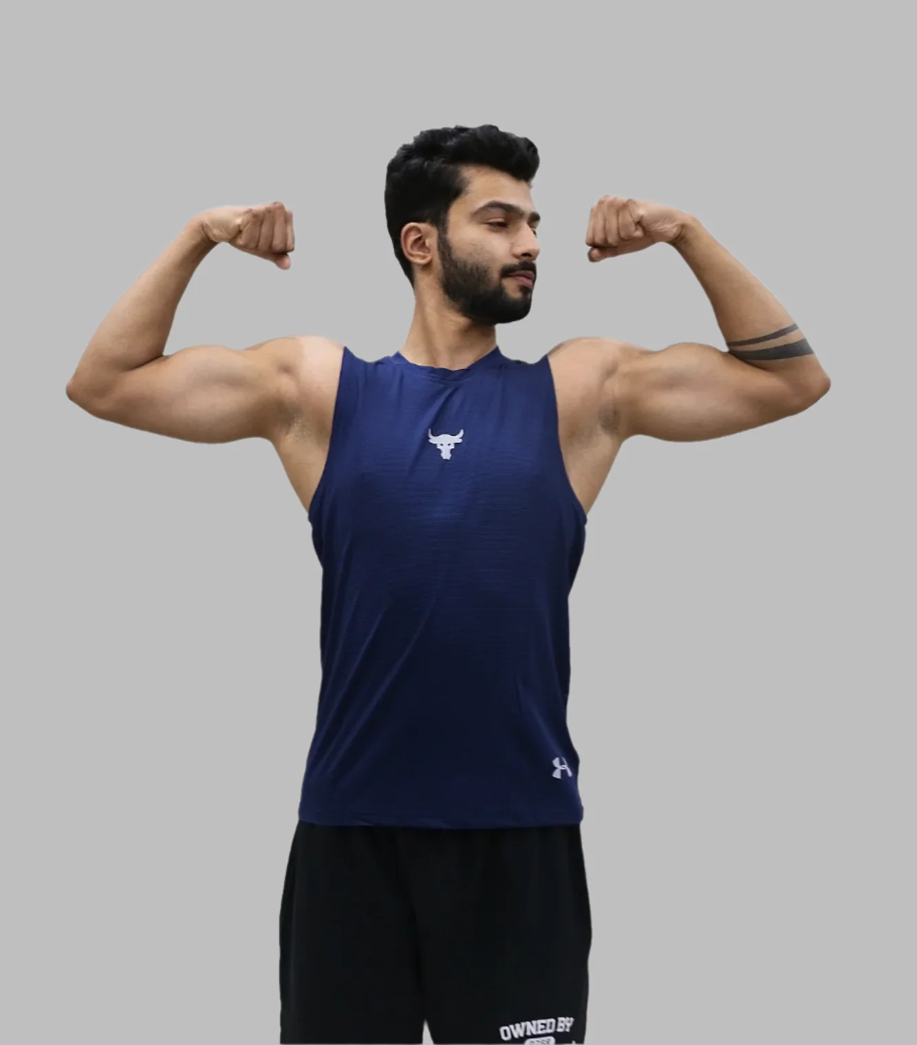 t shirt sleeveless under armour dark blue v502 - Image 2