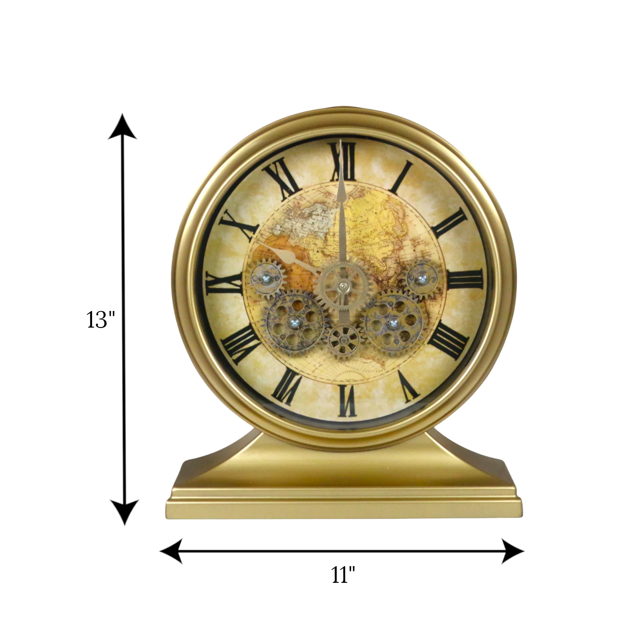 table clock golden moving gear china 11"x13" - Image 2