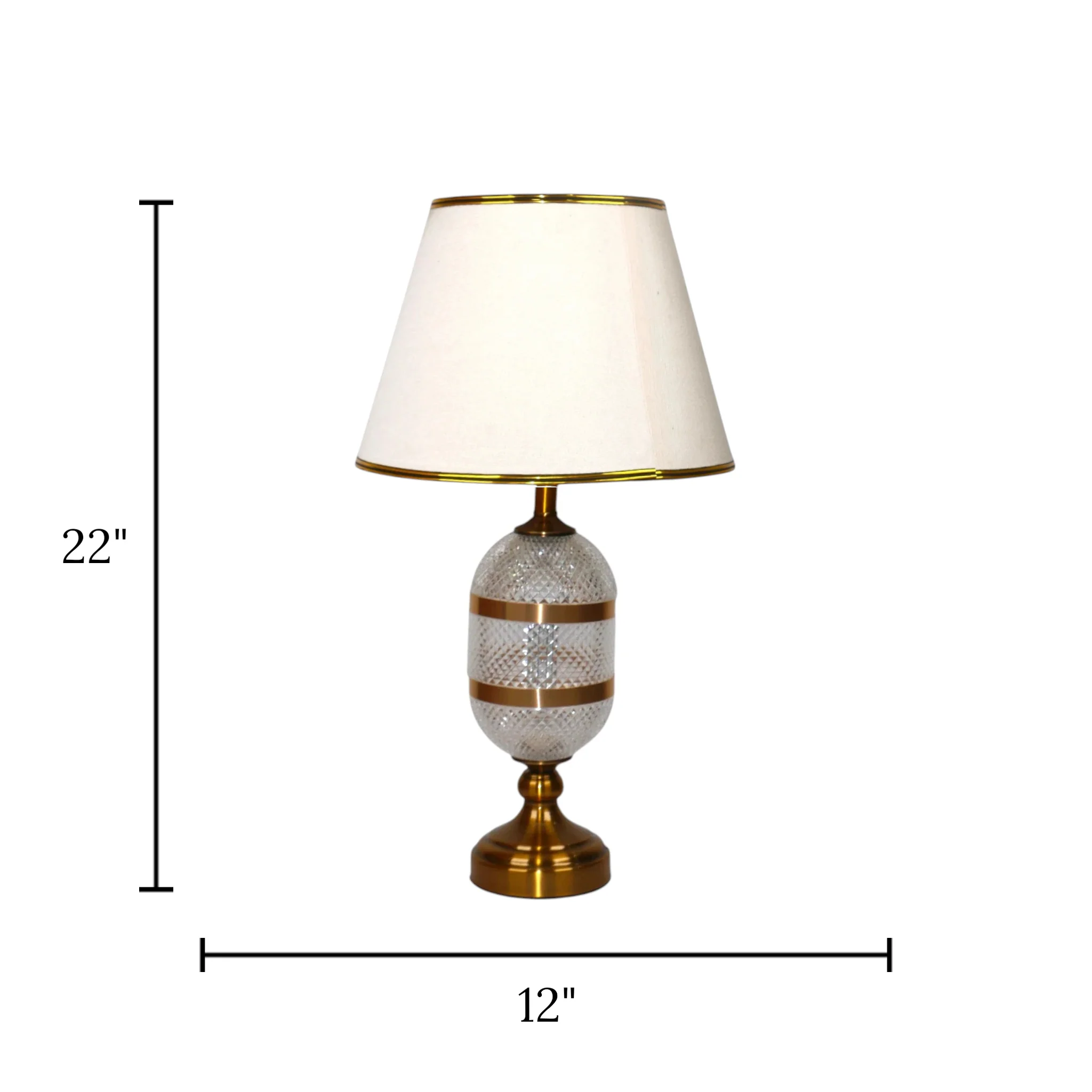 table lamp acrylic double light hl02 22"x12" - Image 2