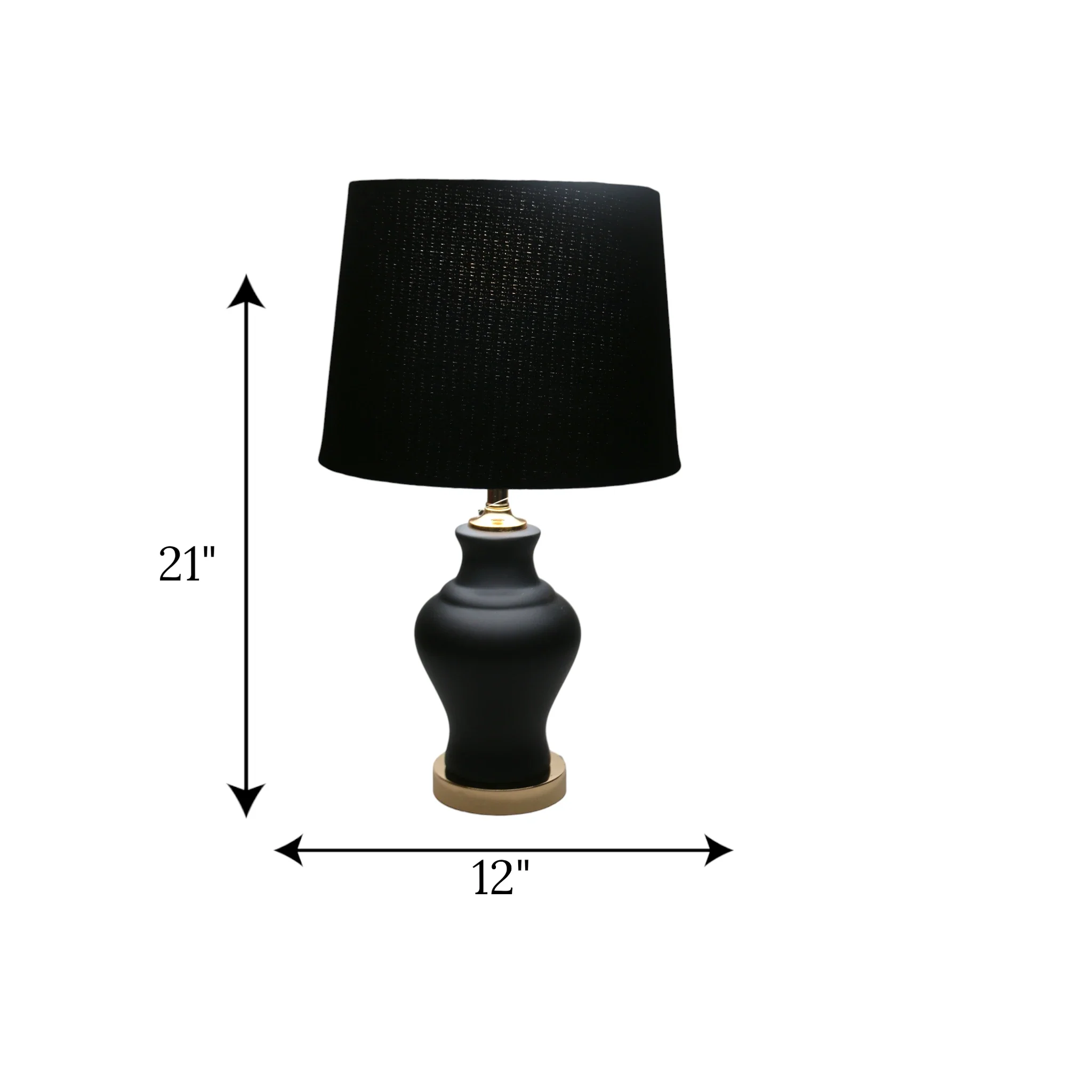 table lamp ceramic black with golden gani small"21x12" - Image 2