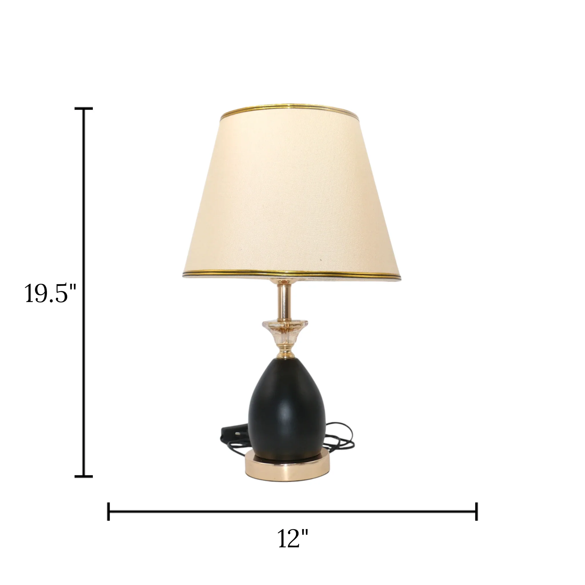 table lamp crystal champagne small mcl140 " 19.5x12" - Image 2