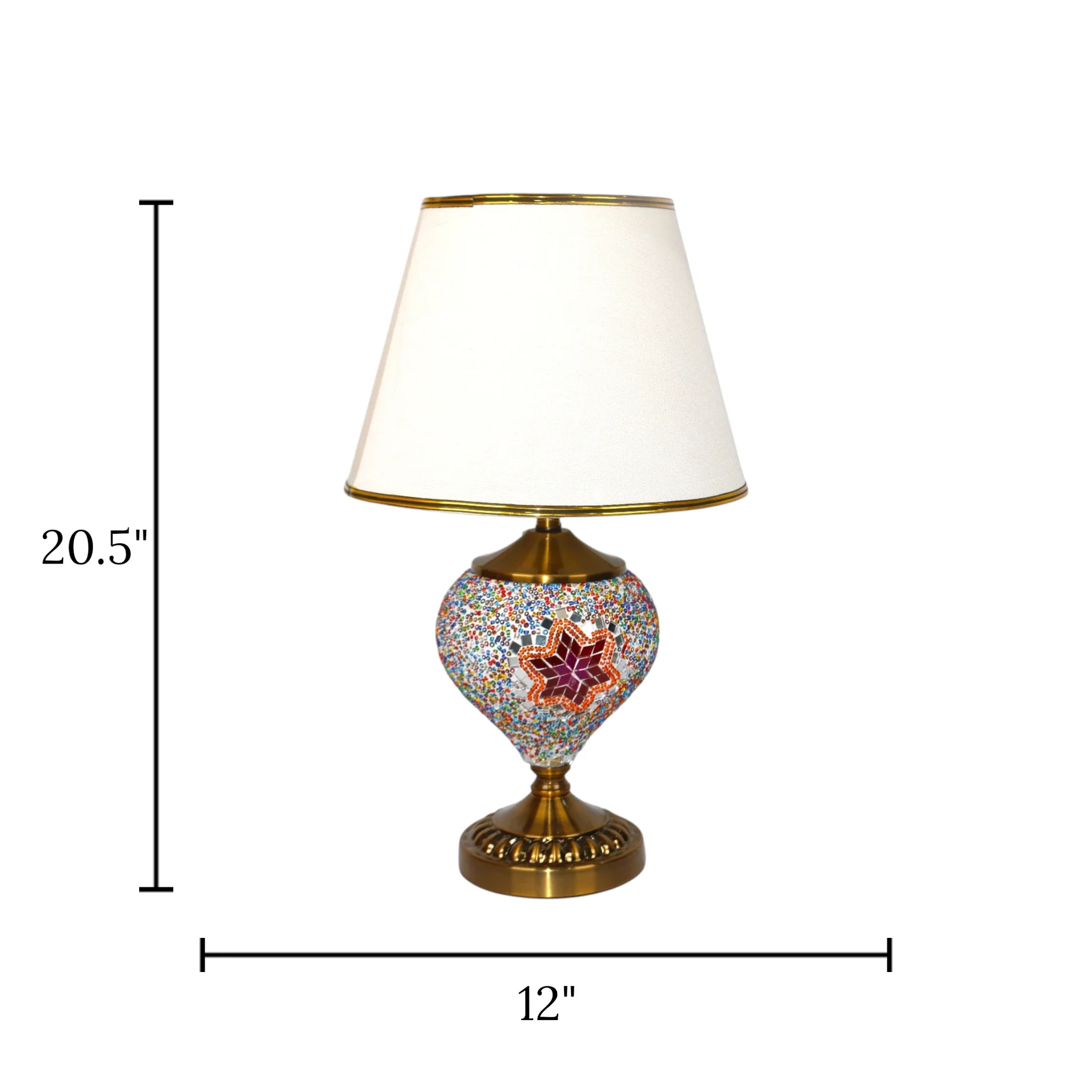 table lamp golden turkish led double light 707 20.5"x12" - Image 2