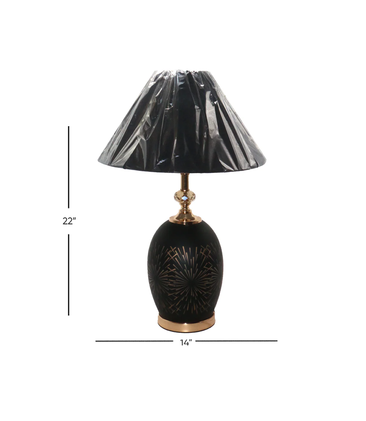 table lamp printed glass double light 22''x14'' china y-112 - Image 2