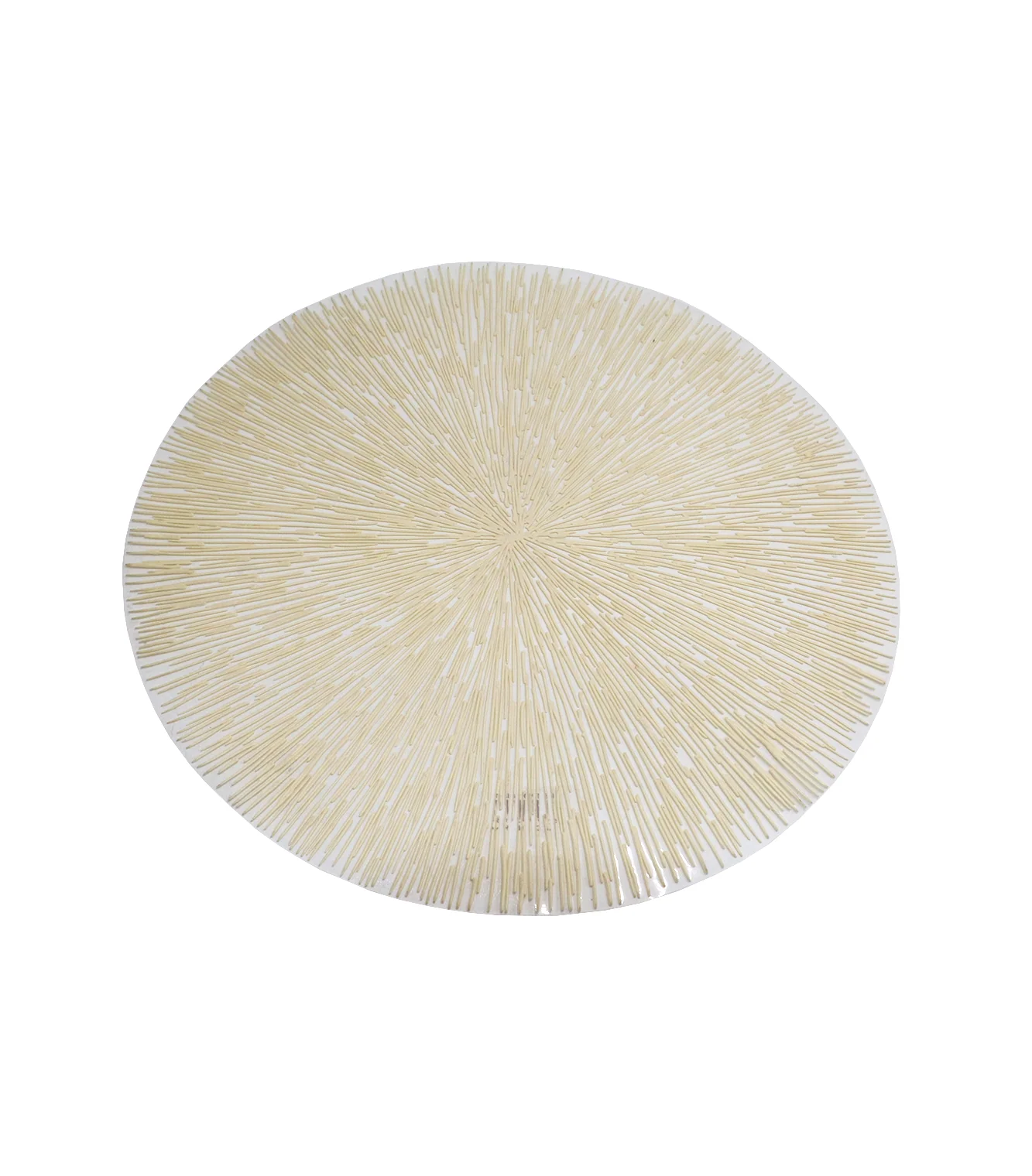 table mat 1pc round off white china