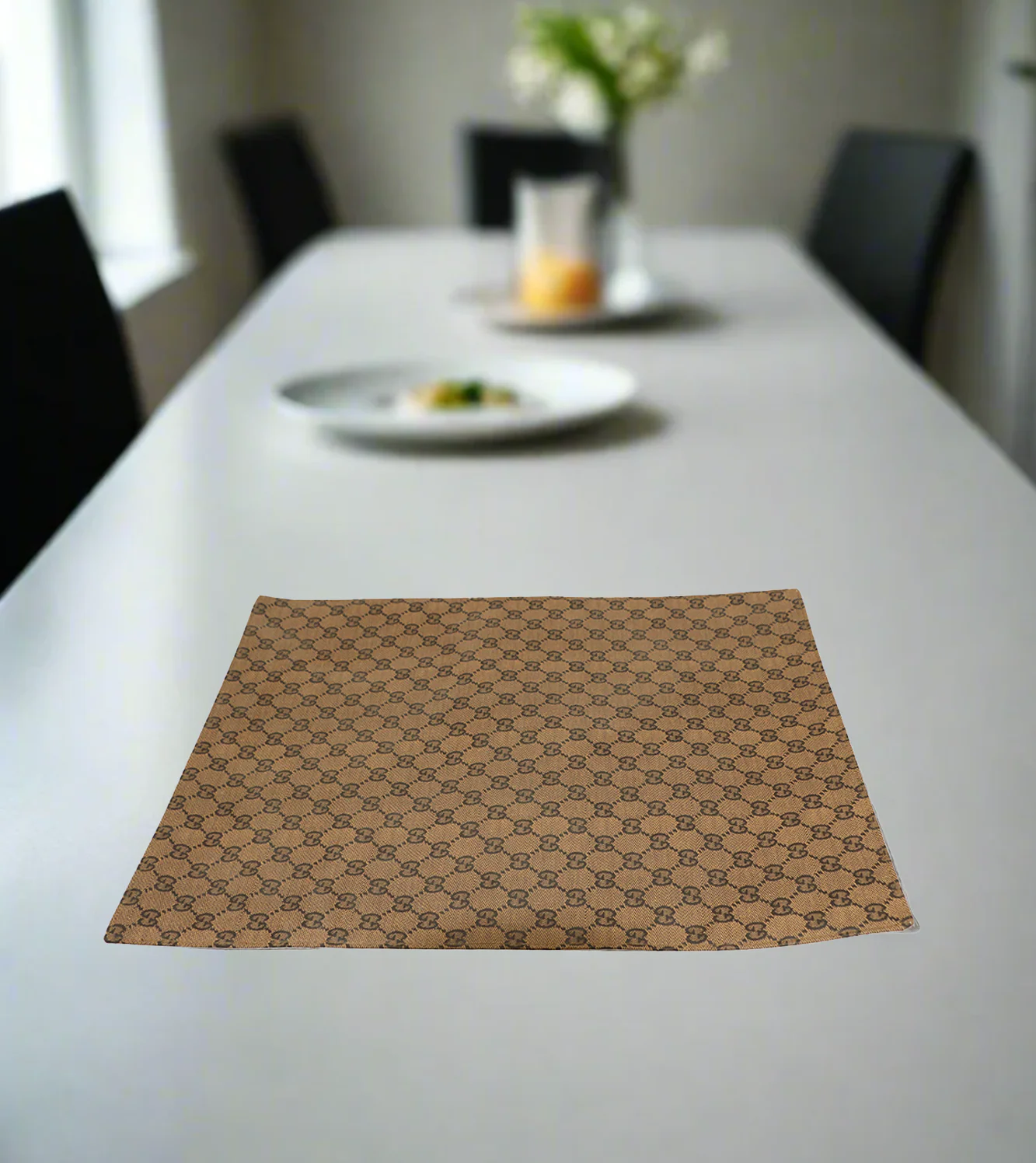 table mat leather 33x45 plain brown