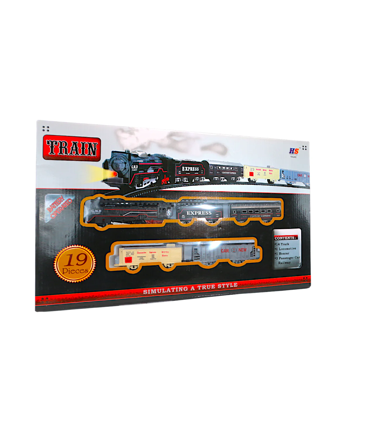 train track set 19pc with spray,music & light - Image 2