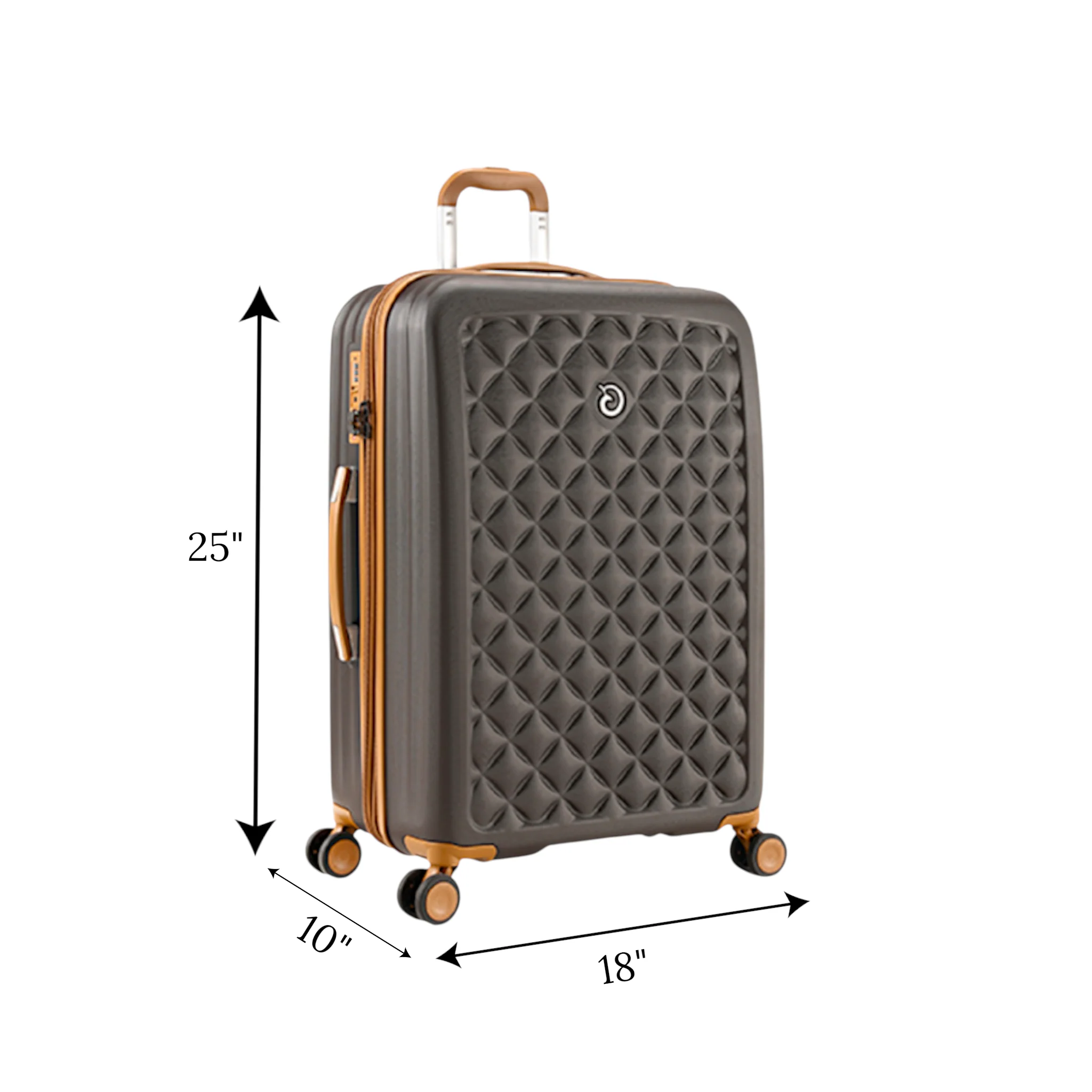 travel bag 25" hard coffee china 3603 - Image 2