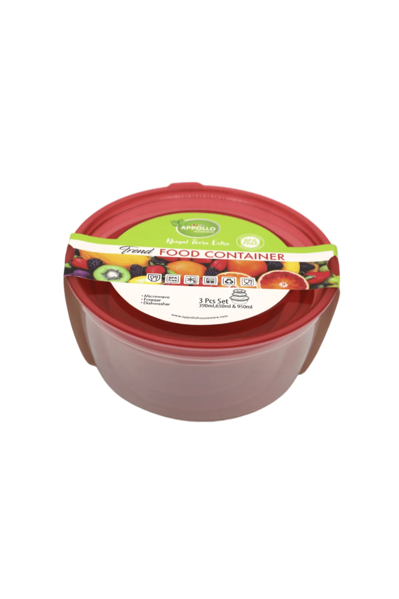 appollo crisper trend box 3in1 390ml+650ml+950ml pak d754 - Image 2