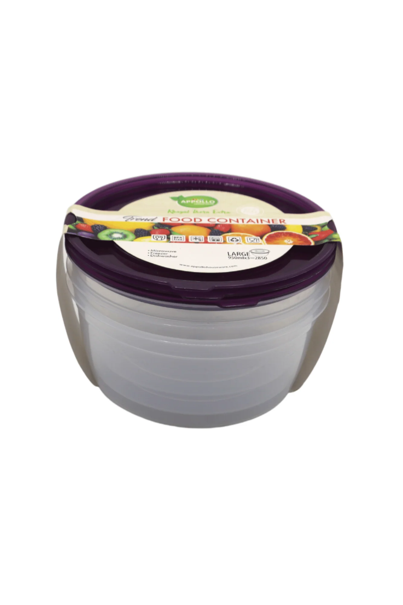 appollo trend box 3pc large round pak d321 - Image 2