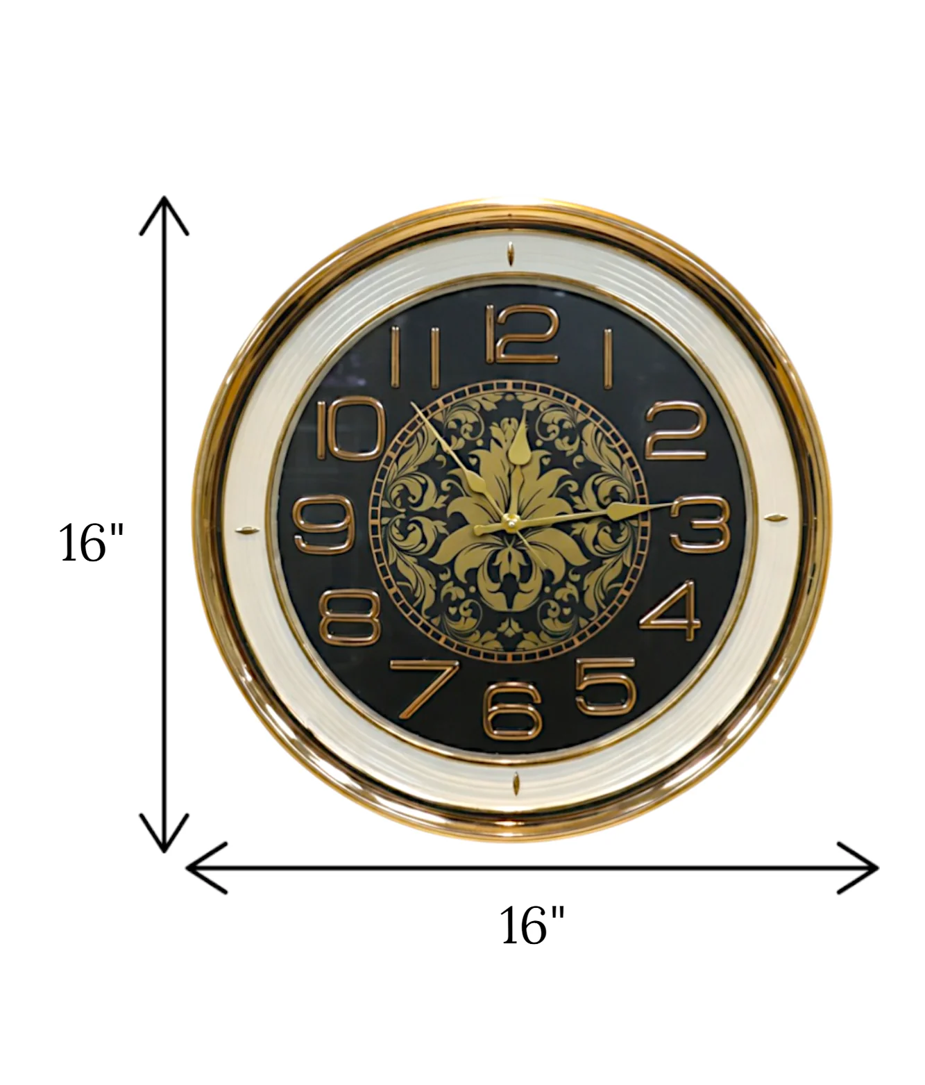 wall clock black 16"x16" china - Image 2
