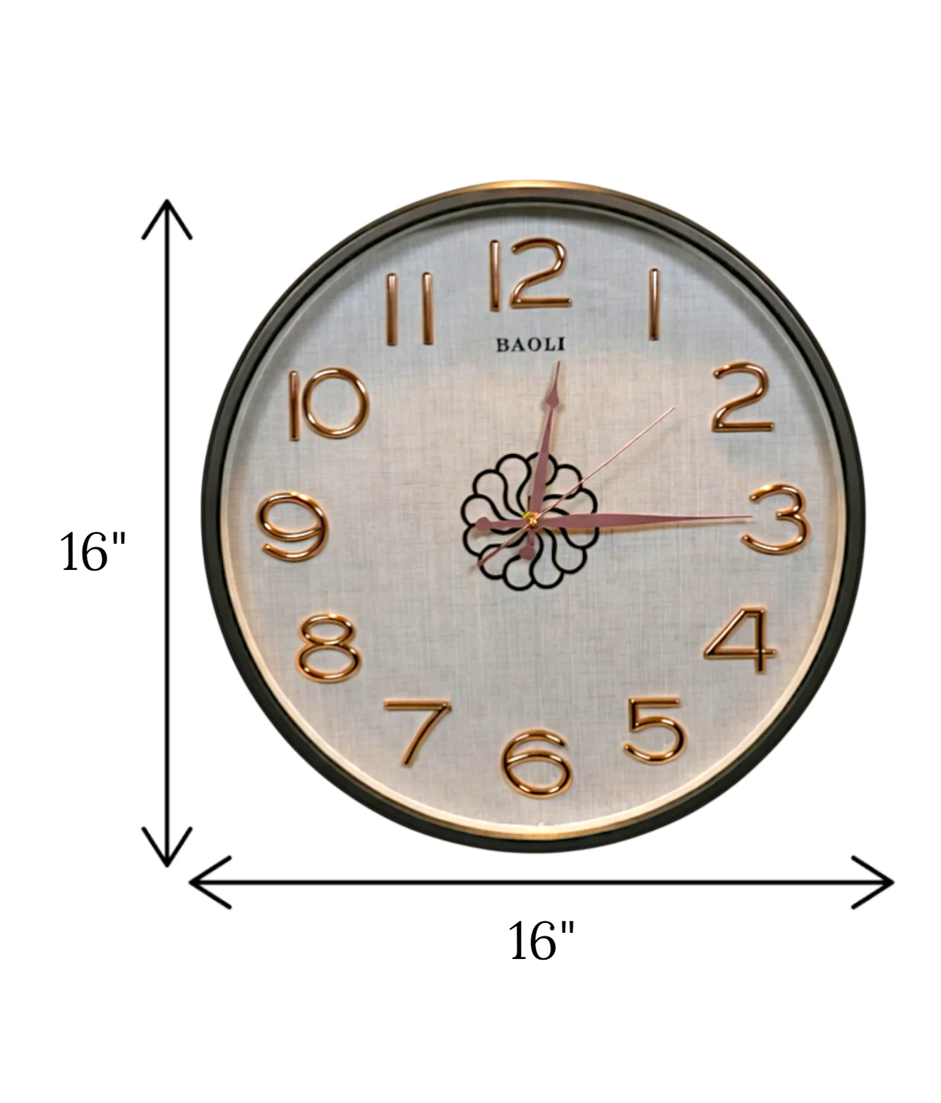wall clock black 16"x16" china d762 - Image 2