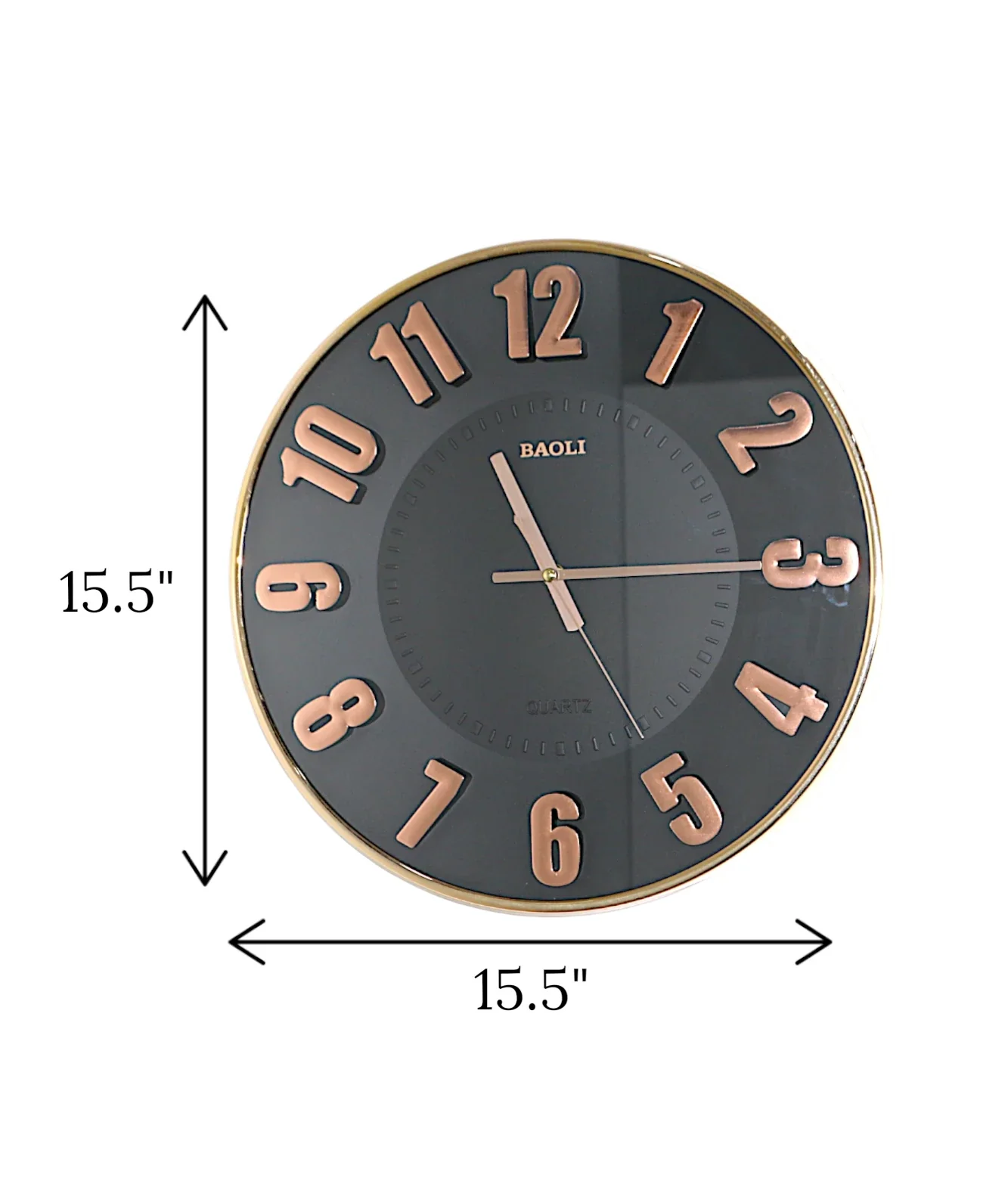 wall clock black china 15.5"x15.5" - Image 2