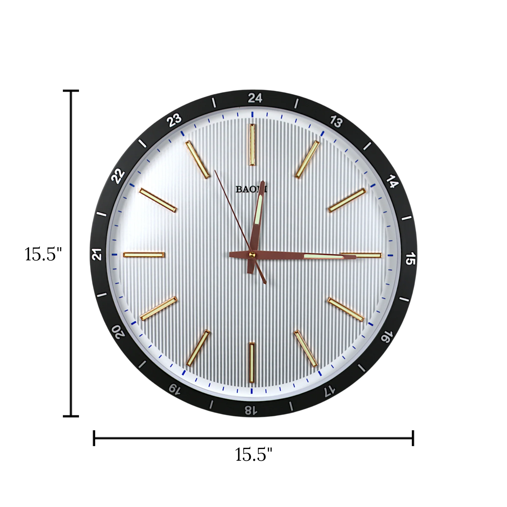 wall clock black china 15.5"x15.5" - Image 2