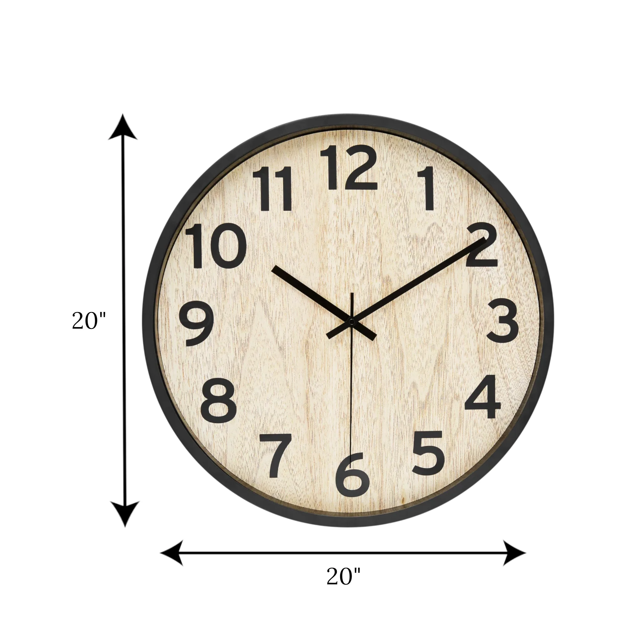 wall clock black with l.wood texture large china 20"x20" - Image 2