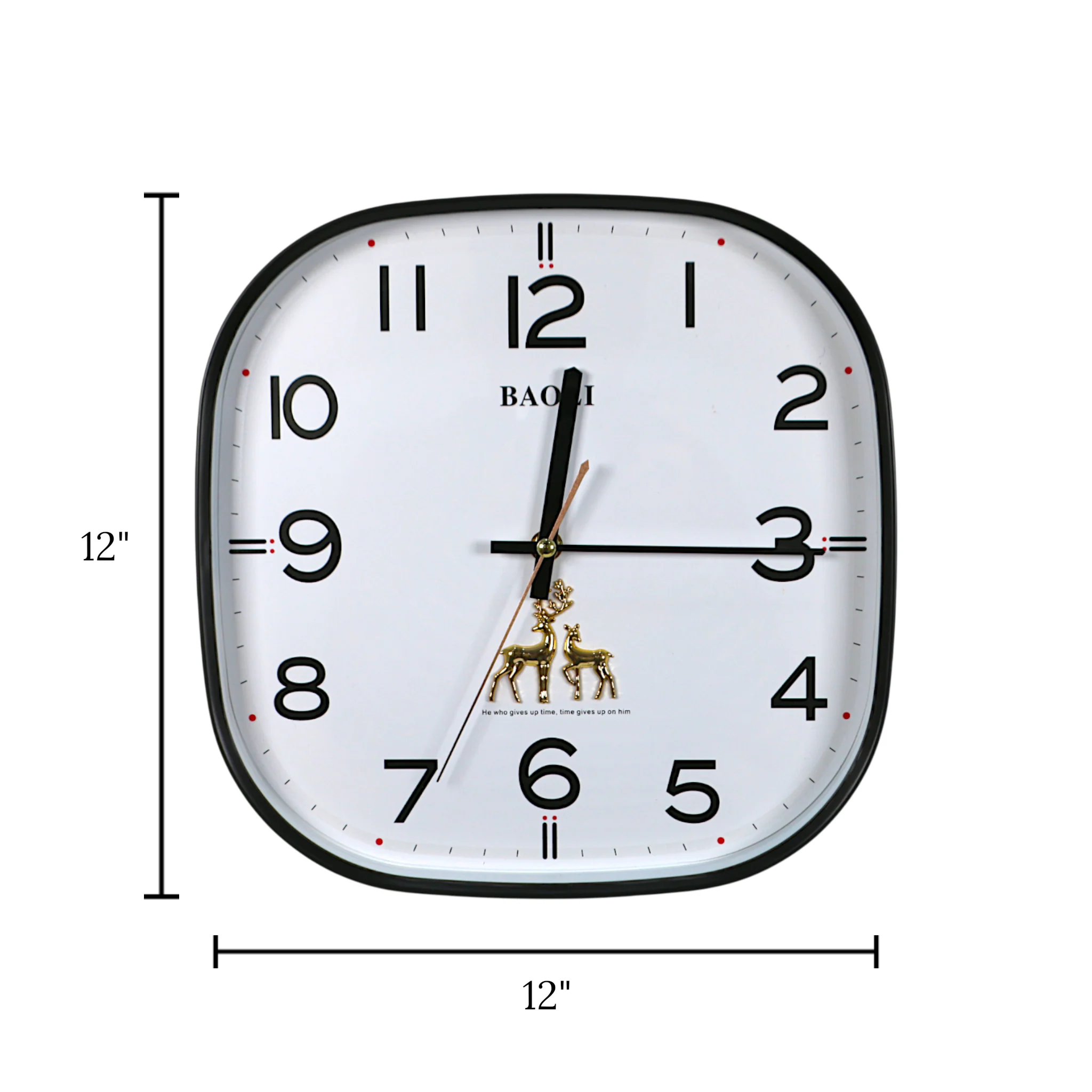 wall clock black square china 11.8"x11.8" - Image 2