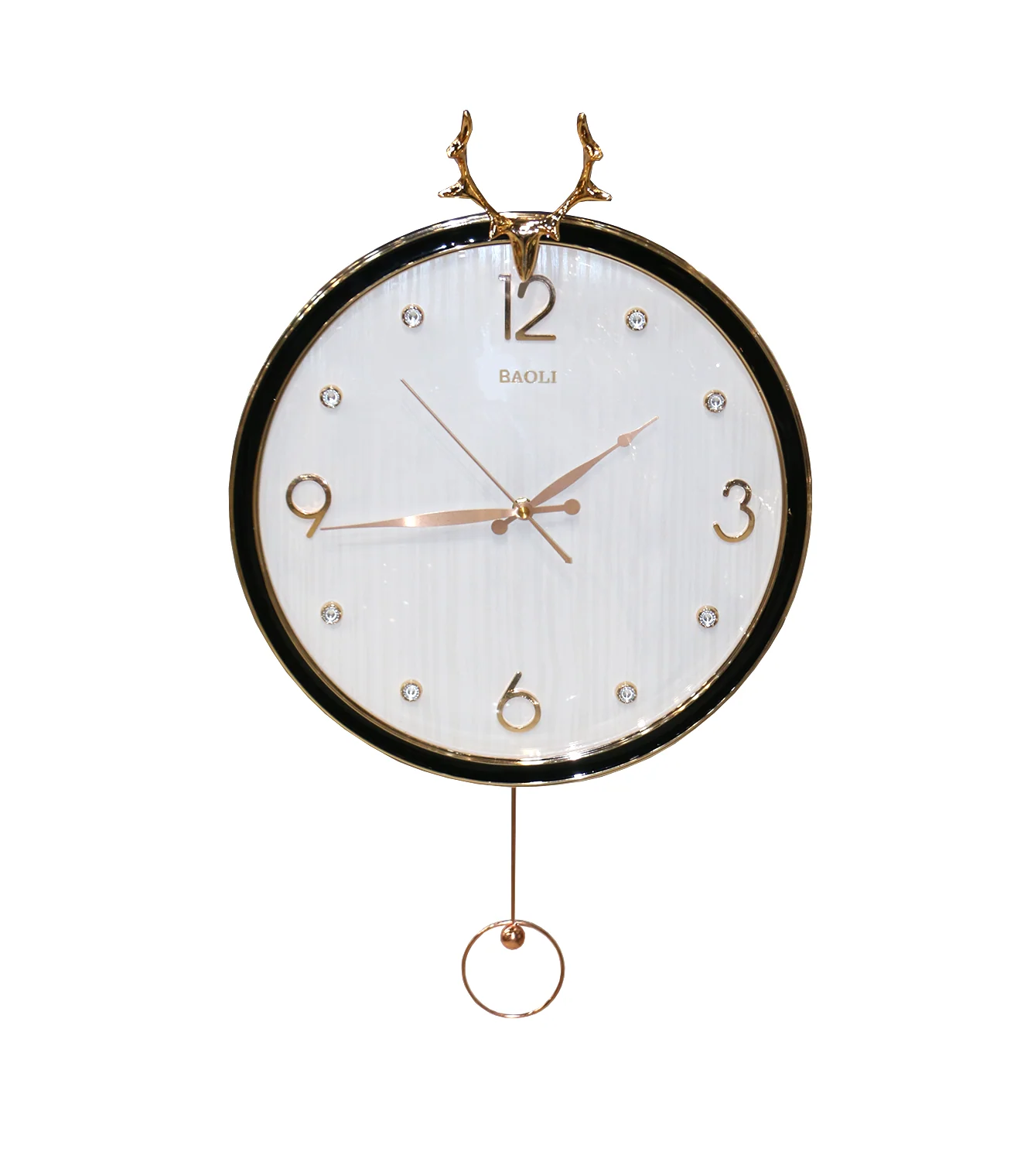 wall clock black white china 15"x15" - Image 2