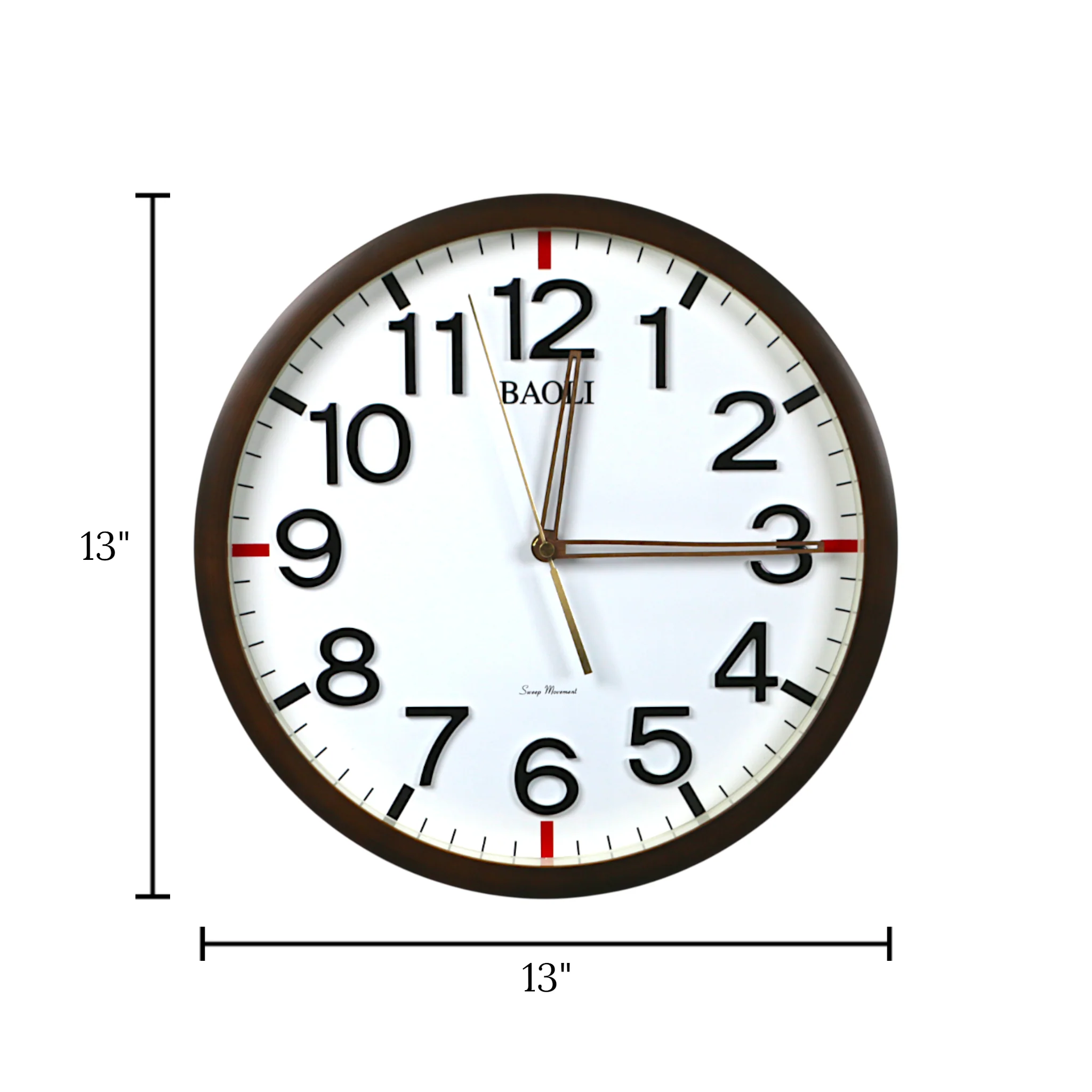 wall clock brown china 13"x13" - Image 2