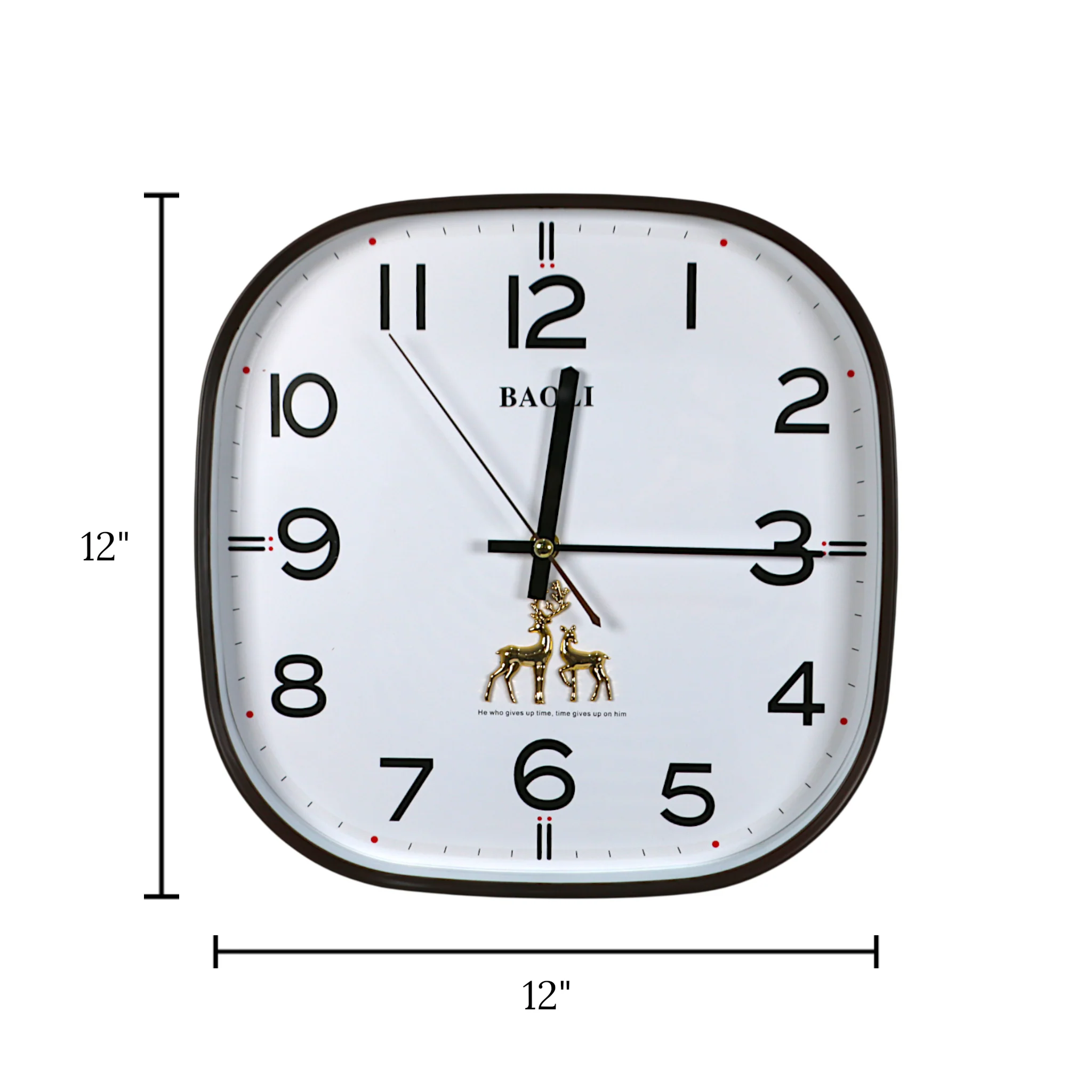 wall clock brown square china 11.8"x11.8" - Image 2