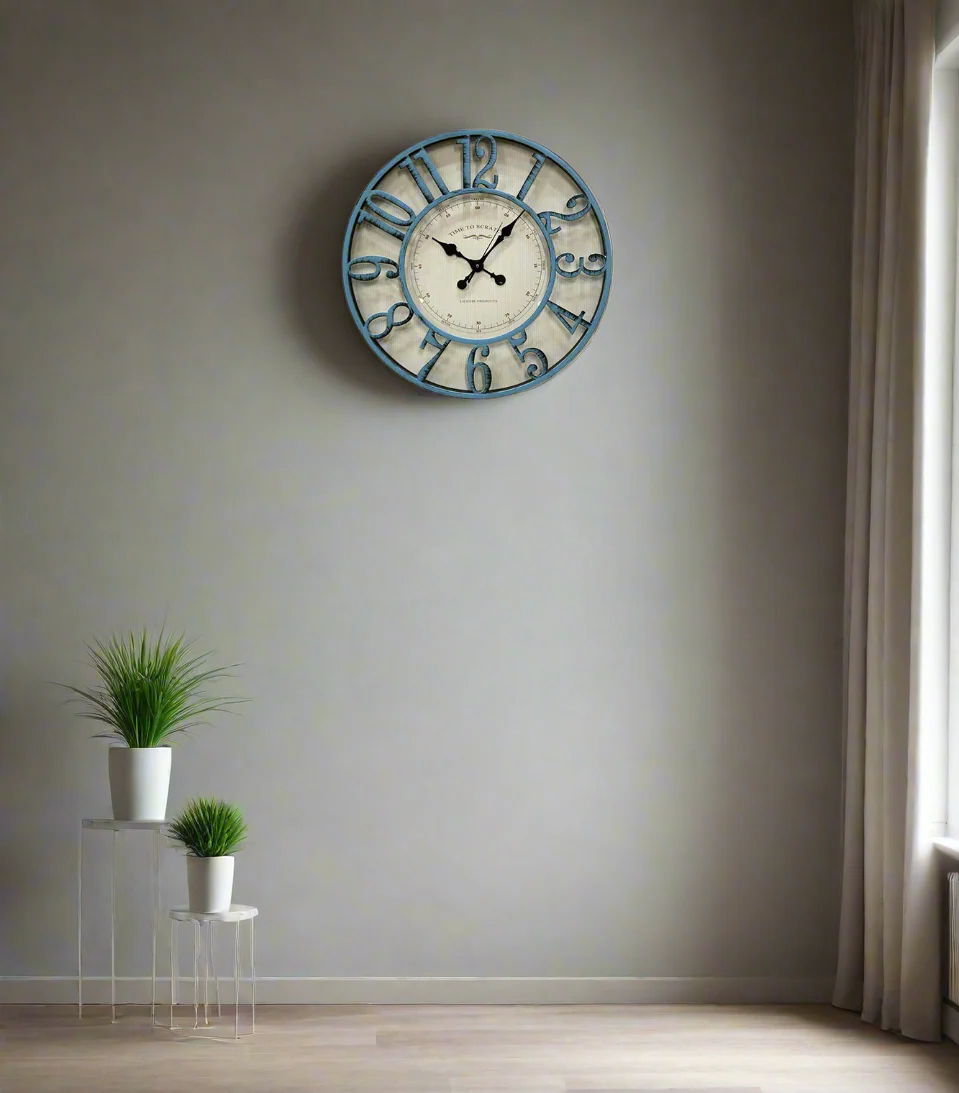 wall clock l.blue shade china 6089c 19.5"x19.5"