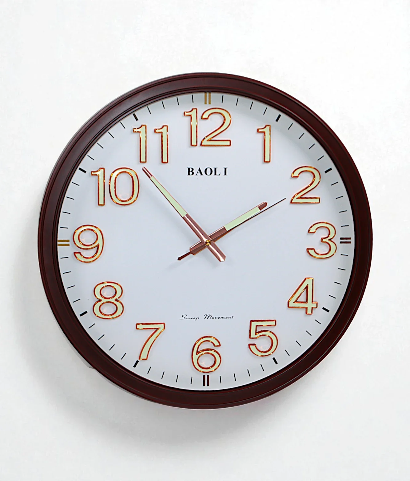wall clock coffee wood china "17x17"