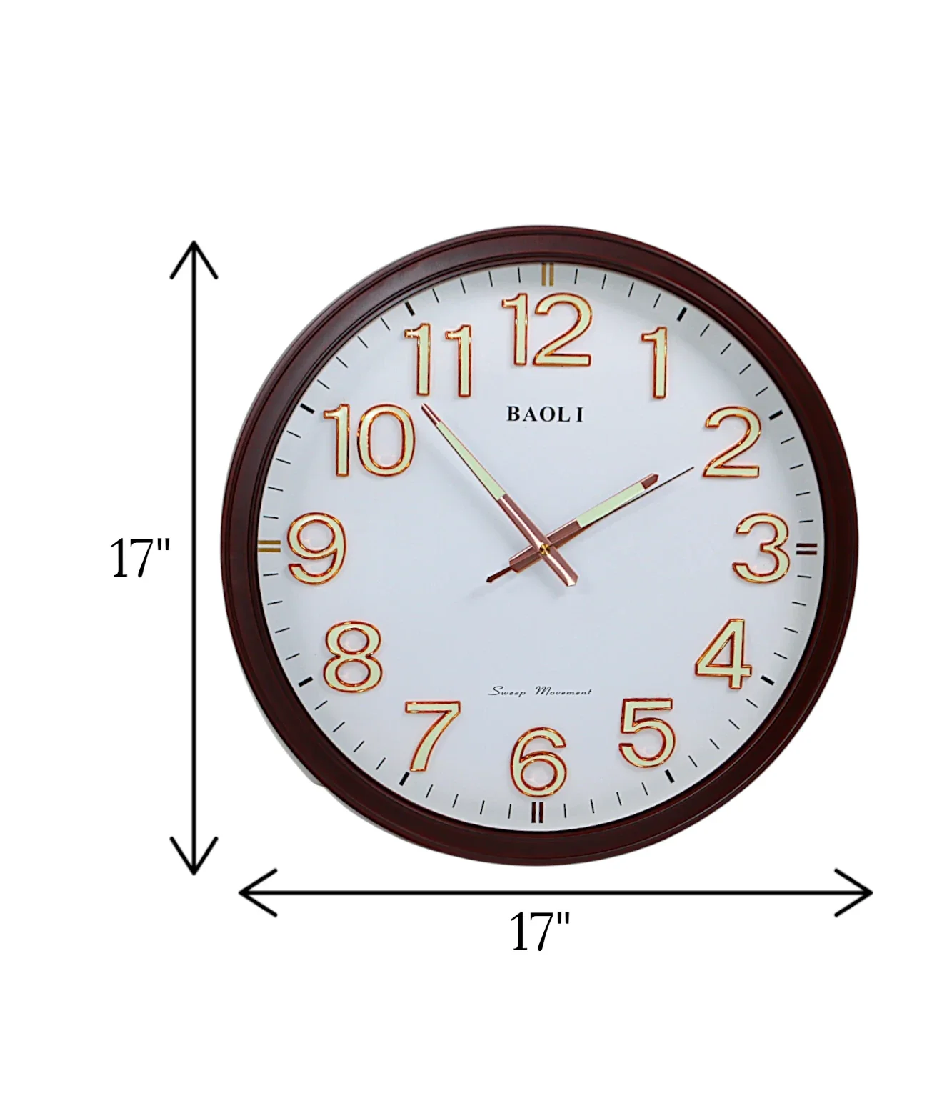 wall clock coffee wood china "17x17" - Image 2